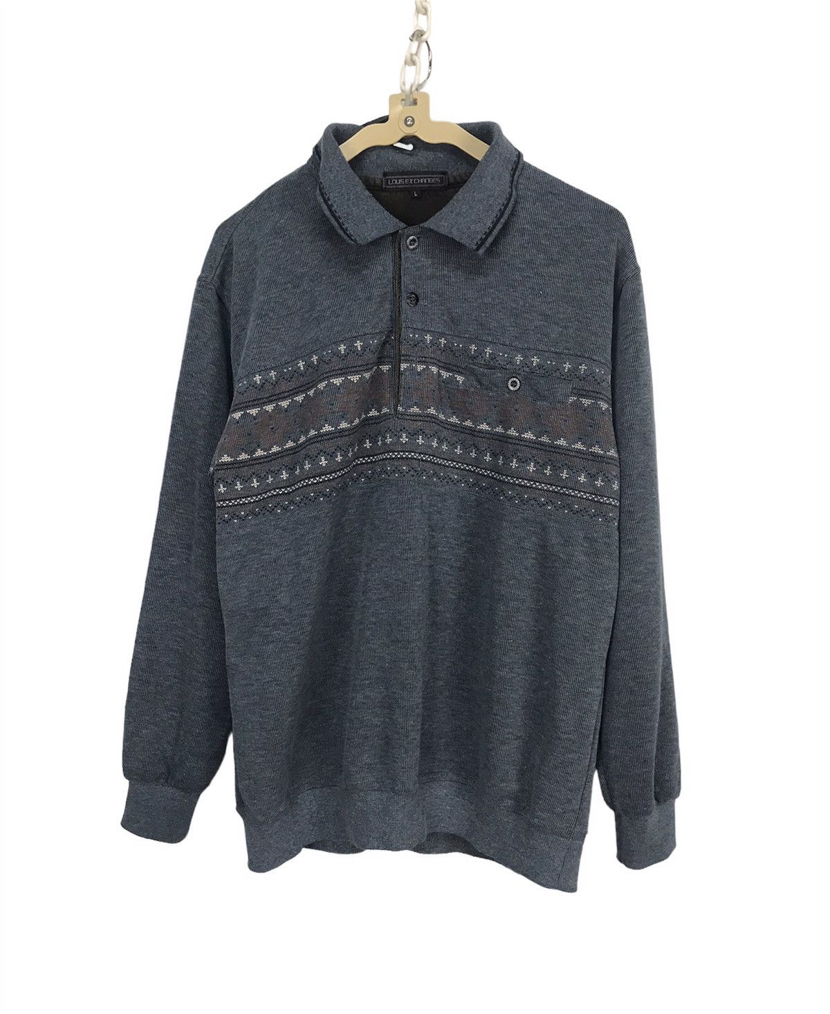 Japanese Brand × Vintage Vintage sweatshirt half button by Louis ex changes Size US M / EU 48-50 / 2 - 1 Thumbnail