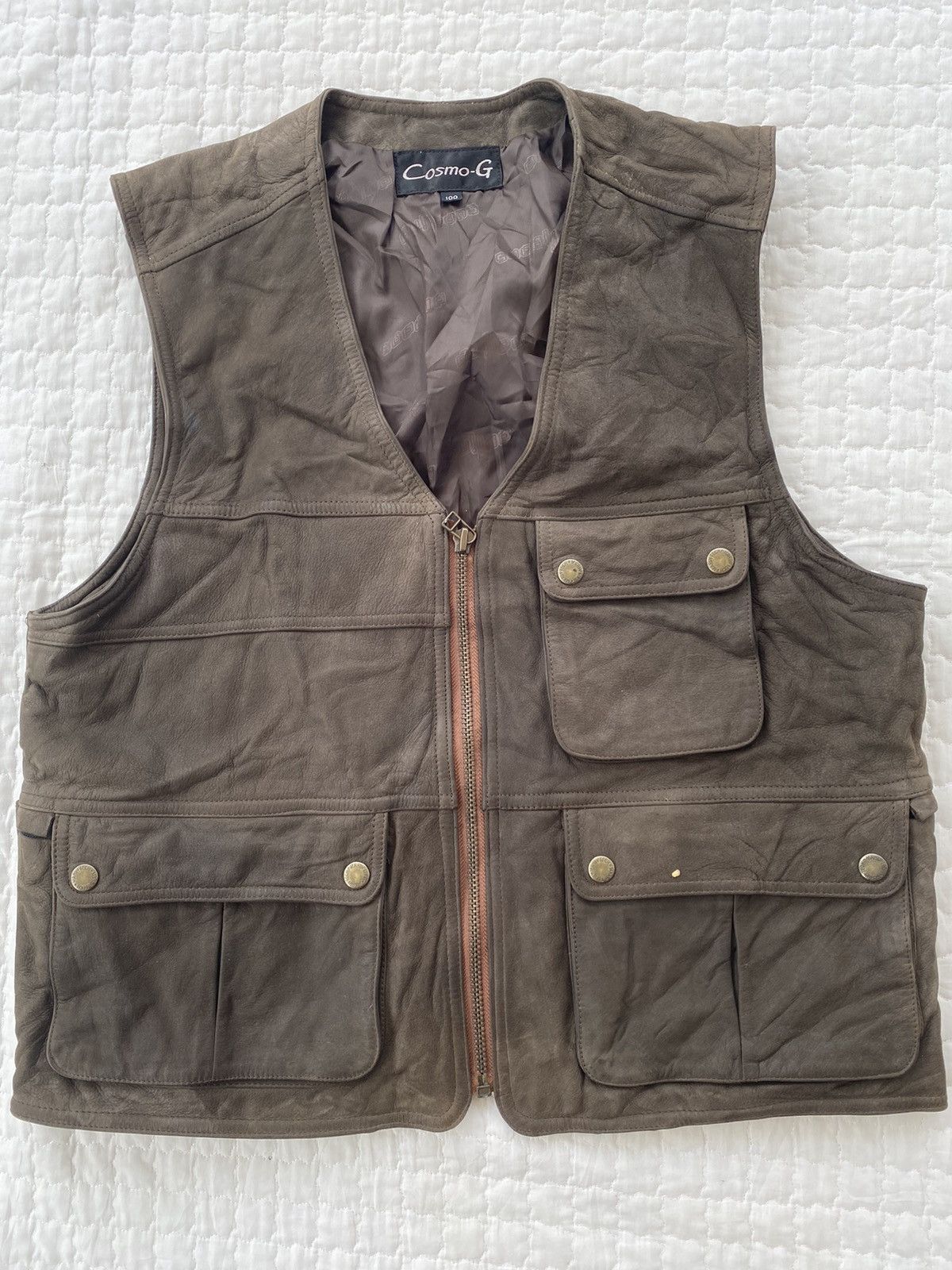Genuine Leather Genuine Leather Vest Multi Pocket By Cosmo G Size US M / EU 48-50 / 2 - 1 Thumbnail