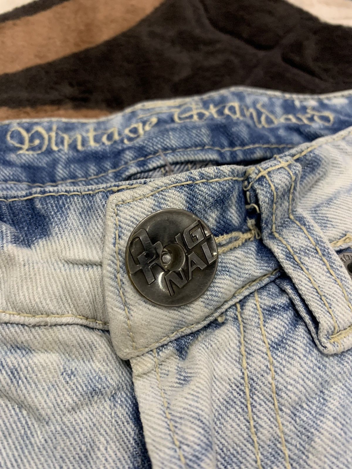 Japanese Brand THE VINTAGE STANDARD Studded Original Jean Distressed Denim Size US 30 / EU 46 - 10 Thumbnail