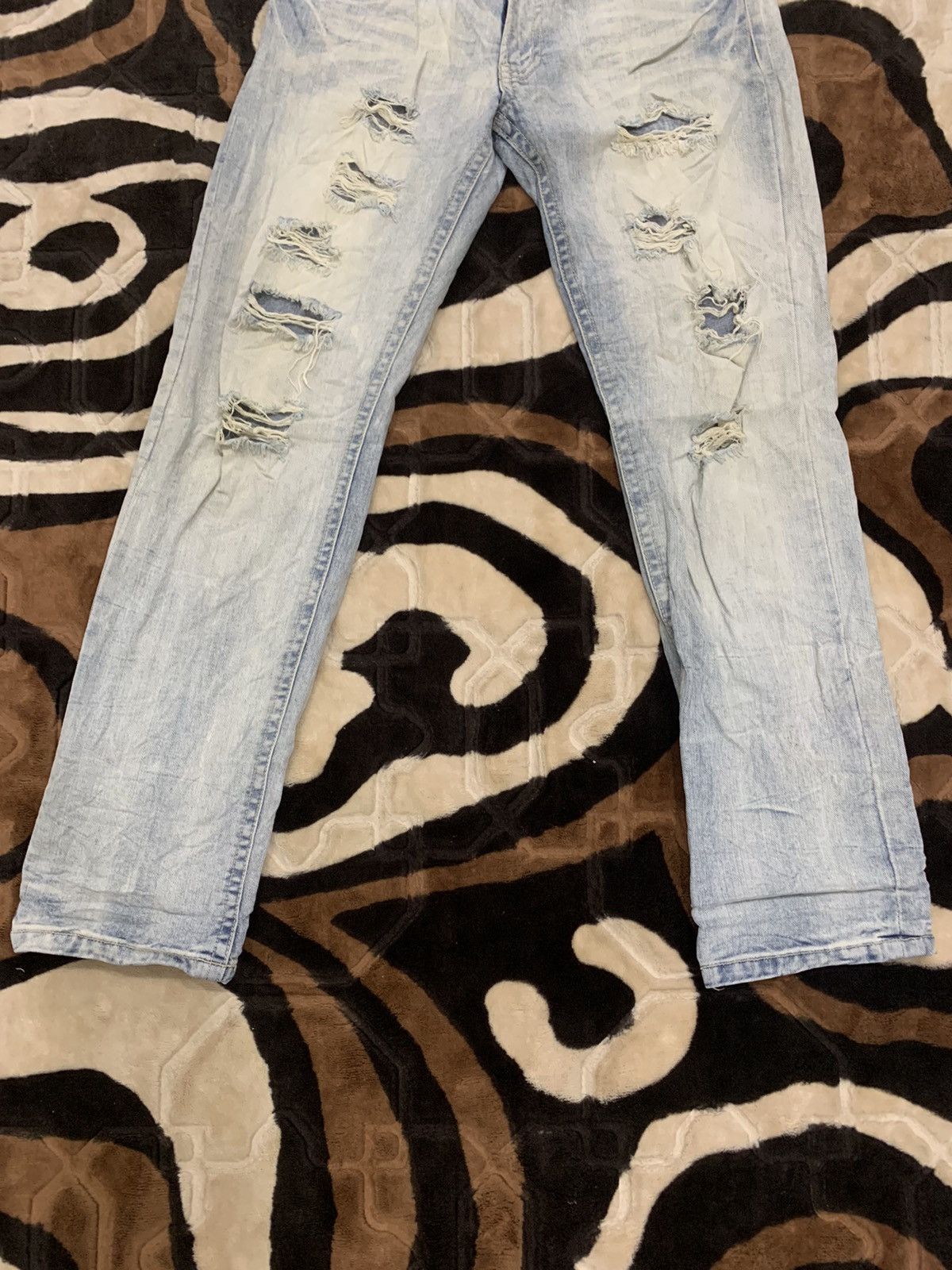 Japanese Brand THE VINTAGE STANDARD Studded Original Jean Distressed Denim Size US 30 / EU 46 - 5 Thumbnail