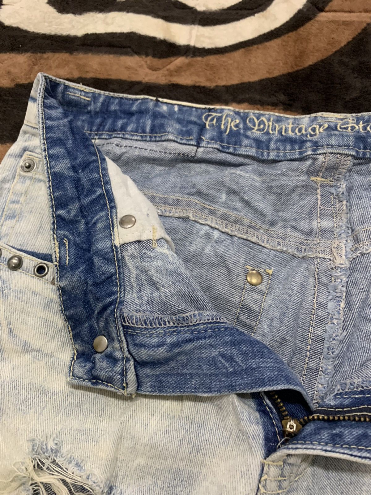 Japanese Brand THE VINTAGE STANDARD Studded Original Jean Distressed Denim Size US 30 / EU 46 - 17 Thumbnail