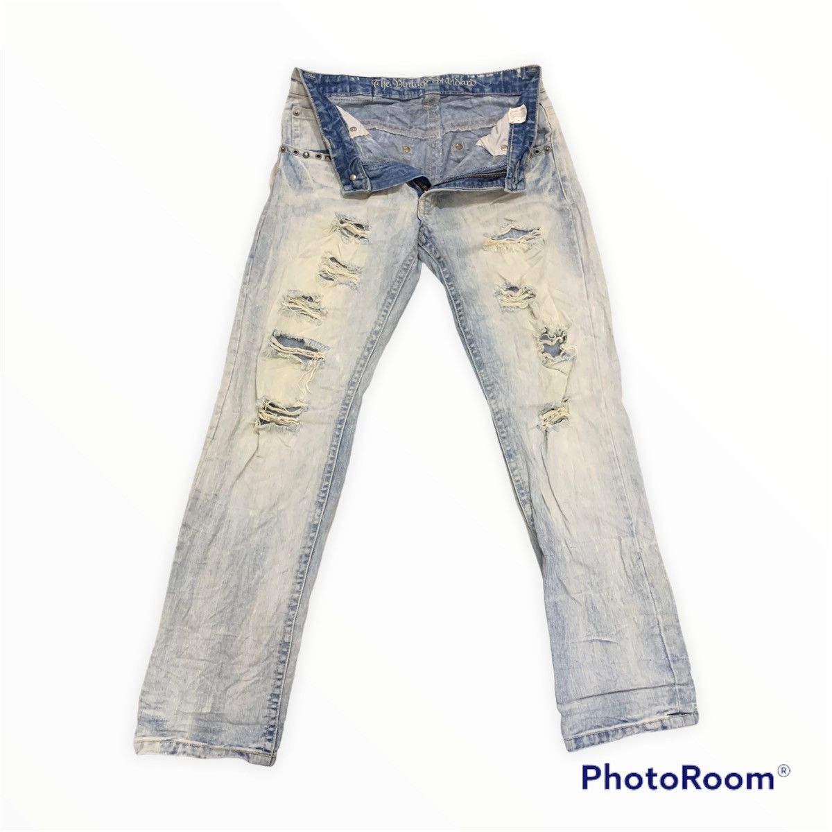 Japanese Brand THE VINTAGE STANDARD Studded Original Jean Distressed Denim Size US 30 / EU 46 - 3 Thumbnail