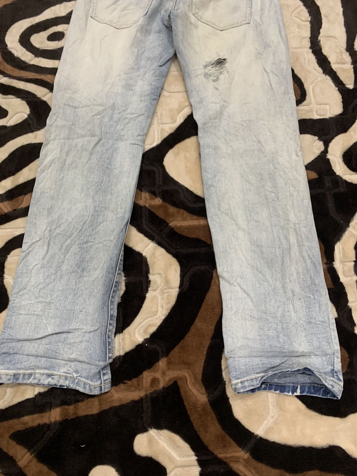 Japanese Brand THE VINTAGE STANDARD Studded Original Jean Distressed Denim Size US 30 / EU 46 - 13 Thumbnail