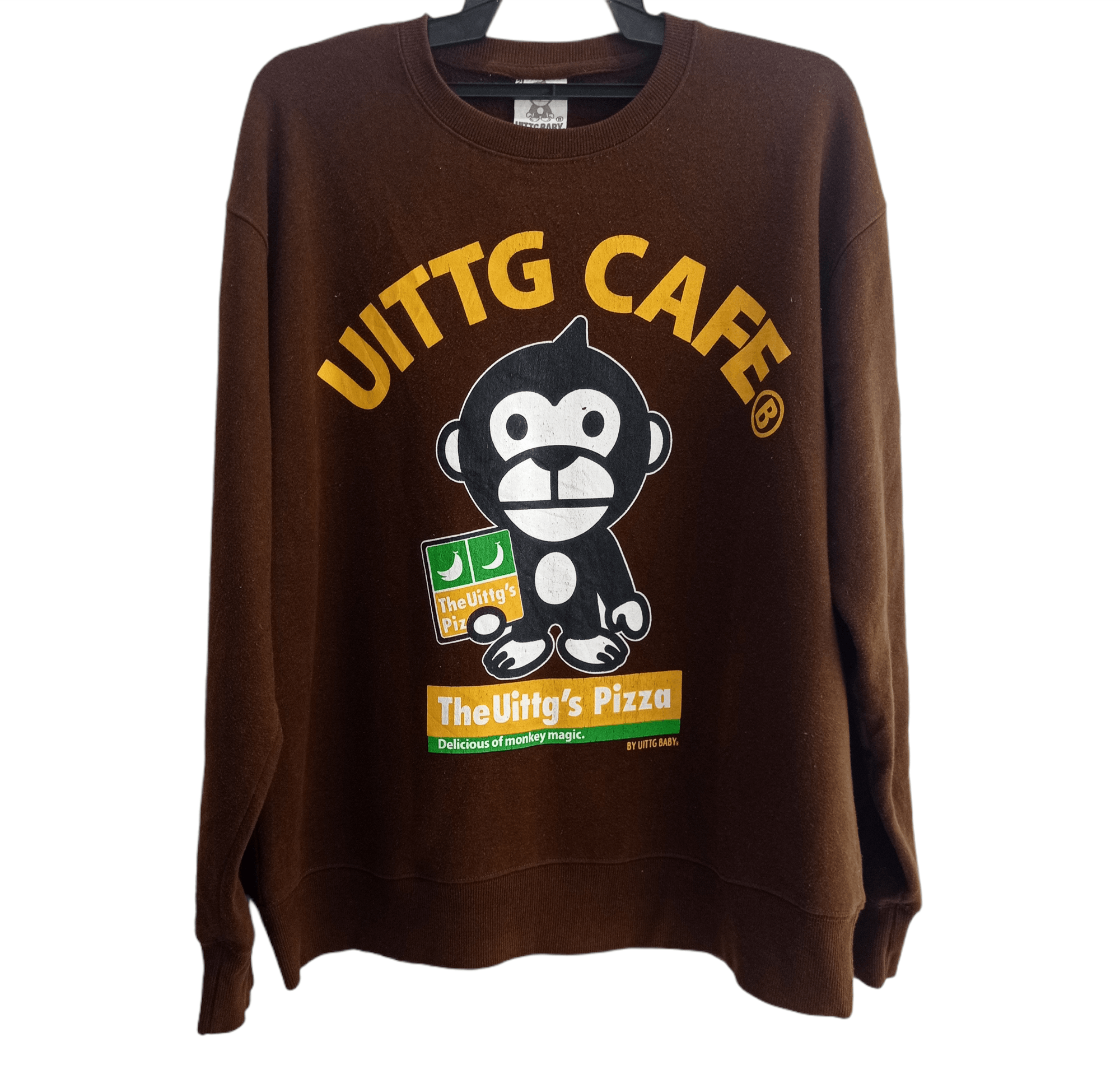 Japanese Brand Brown Uittg Baby Bape Style Sweatshirts Size US L / EU 52-54 / 3 - 1 Thumbnail