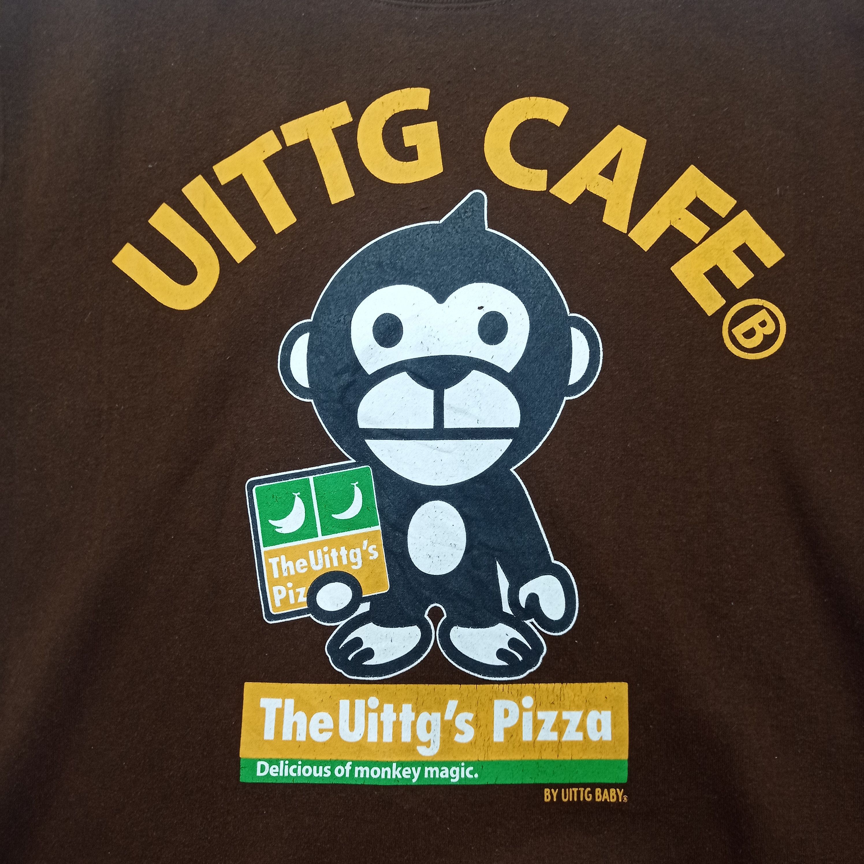 Japanese Brand Brown Uittg Baby Bape Style Sweatshirts Size US L / EU 52-54 / 3 - 6 Thumbnail