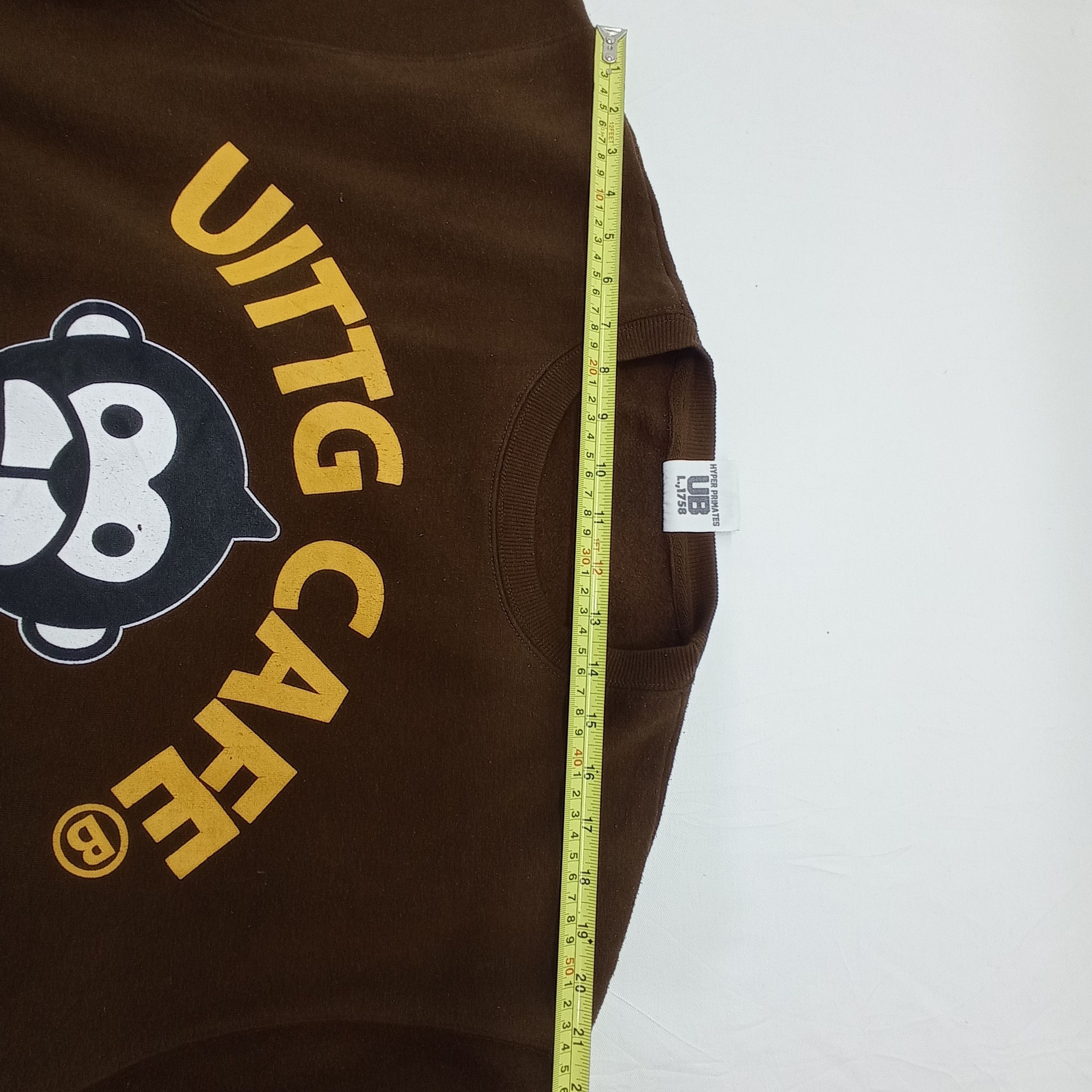 Japanese Brand Brown Uittg Baby Bape Style Sweatshirts Size US L / EU 52-54 / 3 - 9 Thumbnail