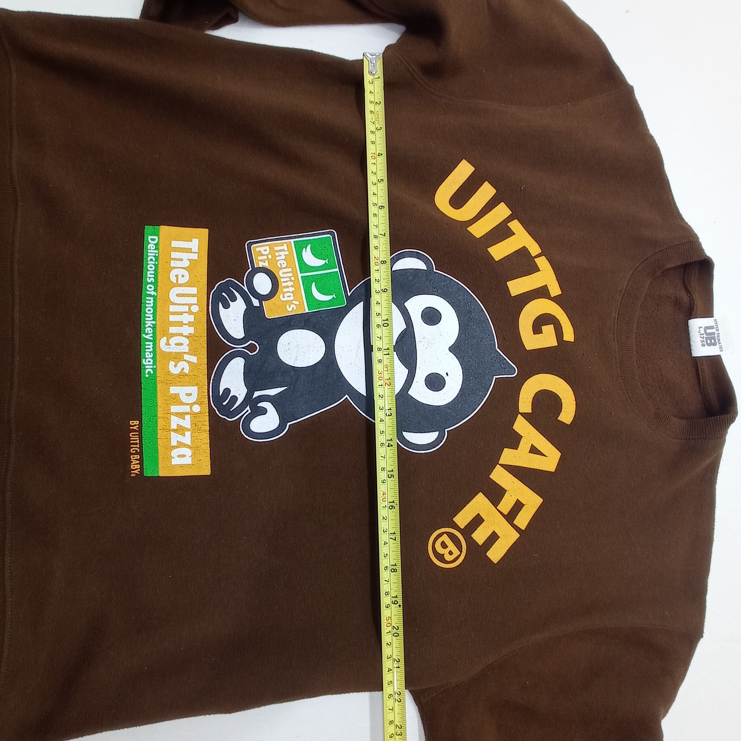 Japanese Brand Brown Uittg Baby Bape Style Sweatshirts Size US L / EU 52-54 / 3 - 10 Thumbnail