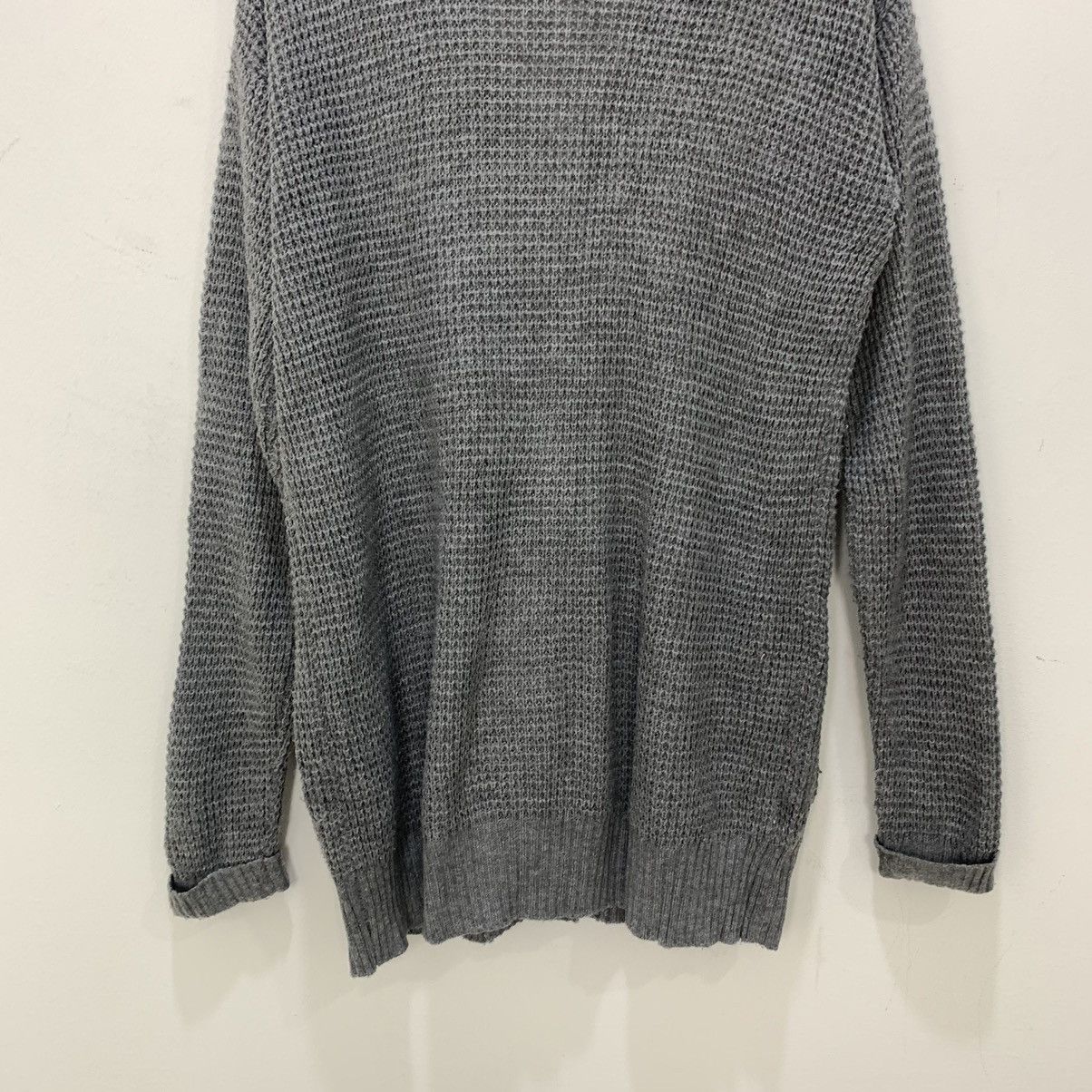 Homespun Knitwear × Japanese Brand BACKS SEVEN LOVELESS BLACK Waffle Knitwear Cardigan Sweater Size XL / US 12-14 / IT 48-50 - 12 Thumbnail