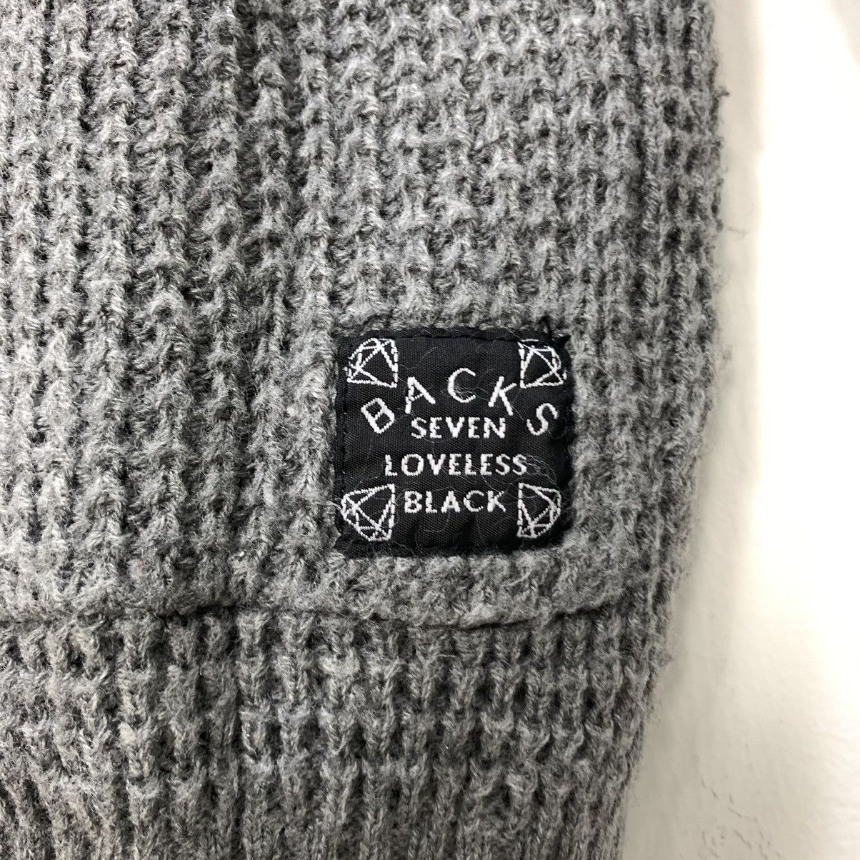 Homespun Knitwear × Japanese Brand BACKS SEVEN LOVELESS BLACK Waffle Knitwear Cardigan Sweater Size XL / US 12-14 / IT 48-50 - 18 Thumbnail