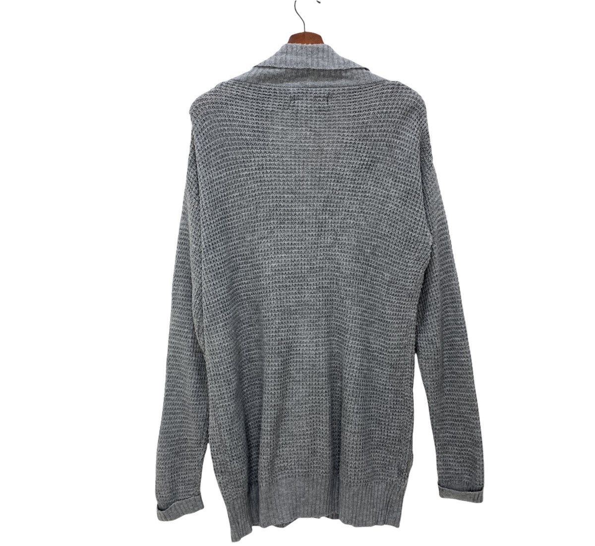 Homespun Knitwear × Japanese Brand BACKS SEVEN LOVELESS BLACK Waffle Knitwear Cardigan Sweater Size XL / US 12-14 / IT 48-50 - 2 Thumbnail