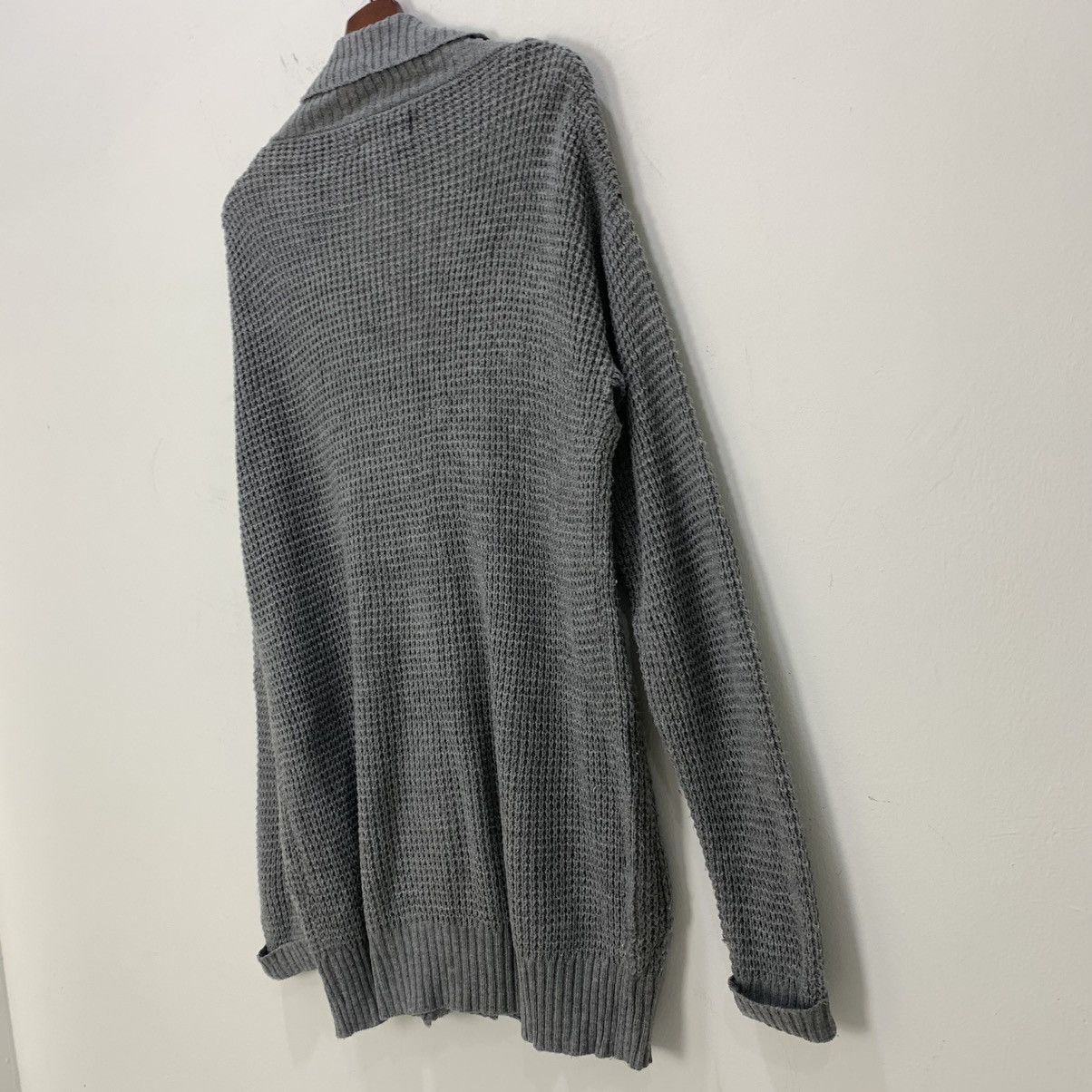 Homespun Knitwear × Japanese Brand BACKS SEVEN LOVELESS BLACK Waffle Knitwear Cardigan Sweater Size XL / US 12-14 / IT 48-50 - 14 Thumbnail