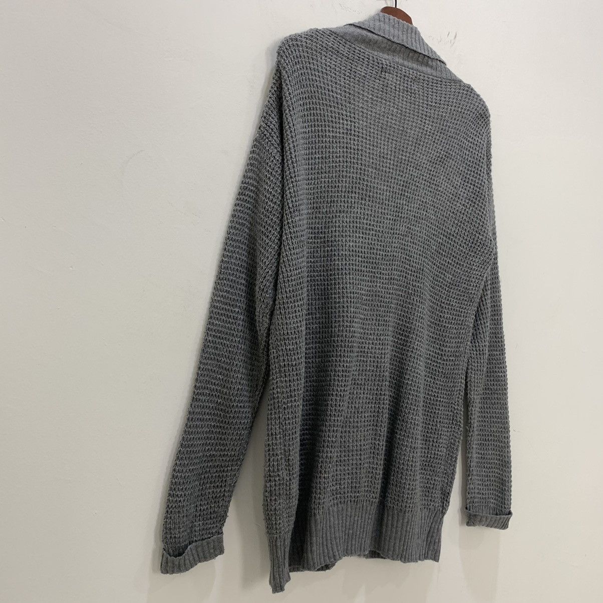 Homespun Knitwear × Japanese Brand BACKS SEVEN LOVELESS BLACK Waffle Knitwear Cardigan Sweater Size XL / US 12-14 / IT 48-50 - 13 Thumbnail
