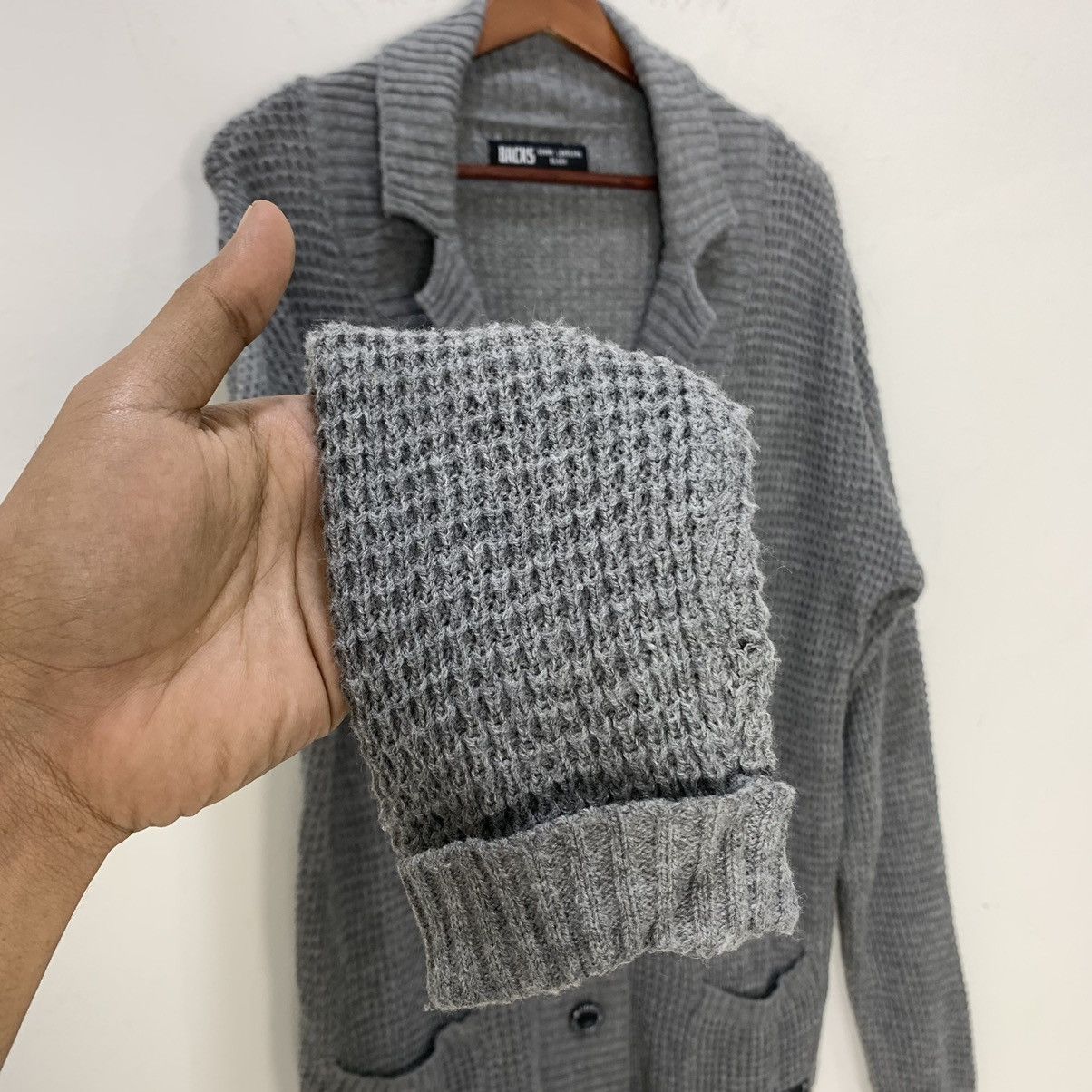 Homespun Knitwear × Japanese Brand BACKS SEVEN LOVELESS BLACK Waffle Knitwear Cardigan Sweater Size XL / US 12-14 / IT 48-50 - 10 Thumbnail