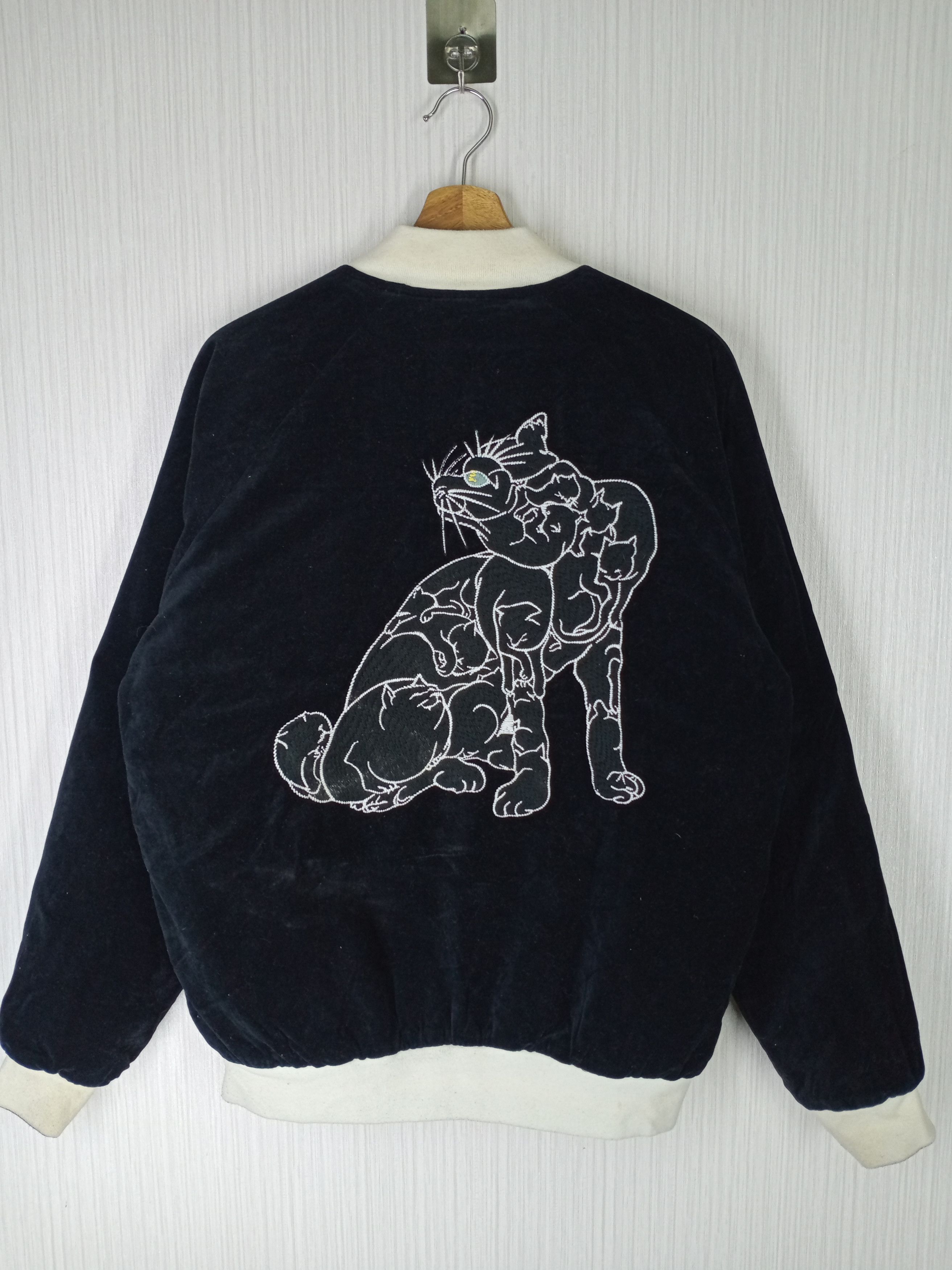 Huf RARE HUF BLACK CAT REVERSIBLE BOMBER JACKET Size US M / EU 48-50 / 2 - 2 Thumbnail