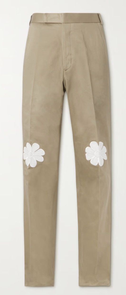 Thom Browne $1295 NEW Thom Browne Satin Stitch Floral Patch Trousers s 1 Size US 30 / EU 46 - 1 Thumbnail