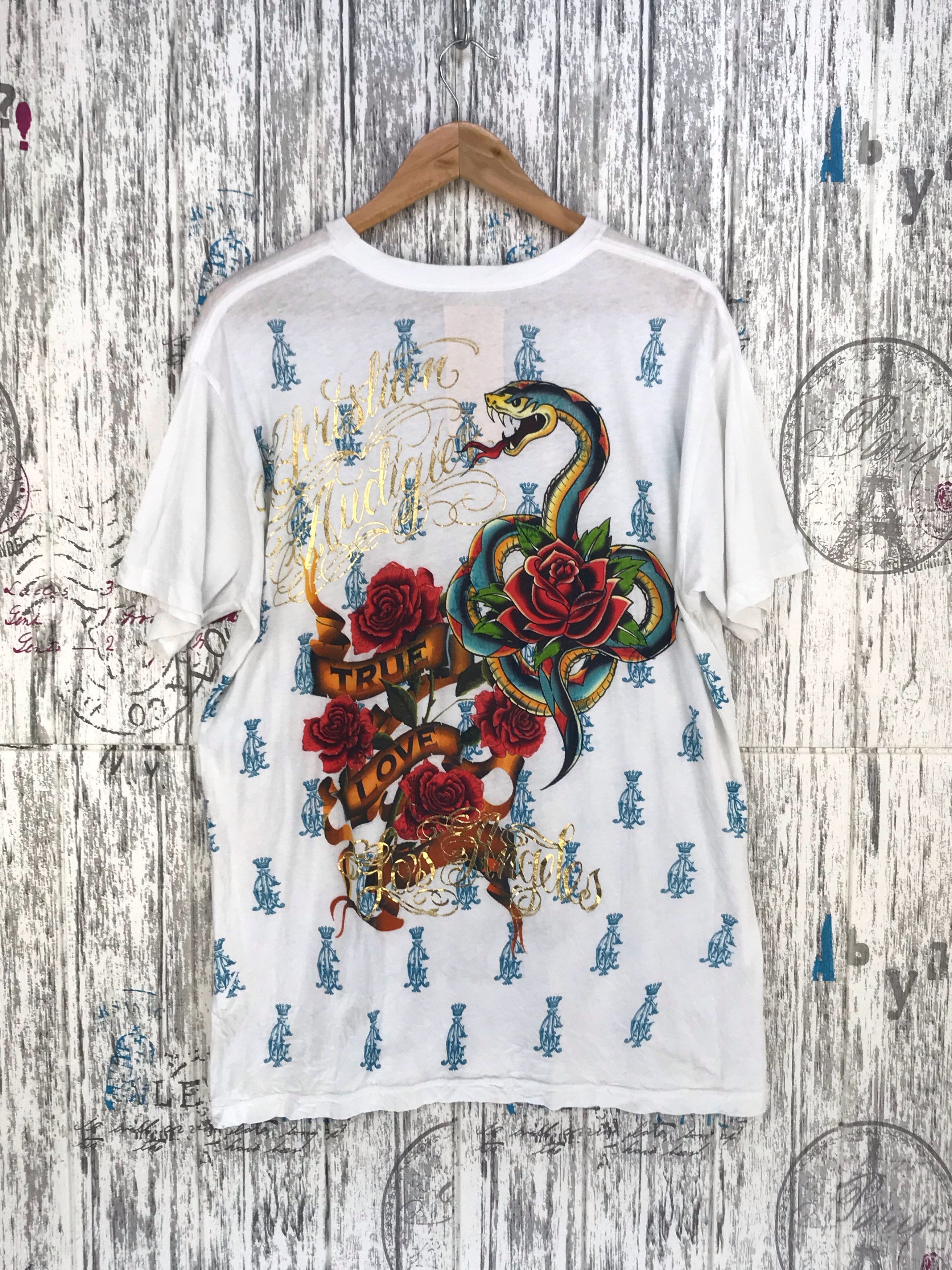Ed Hardy Vintage Ed Hardy Christian Audigier True Love T-Shirt Size US XL / EU 56 / 4 - 2 Thumbnail