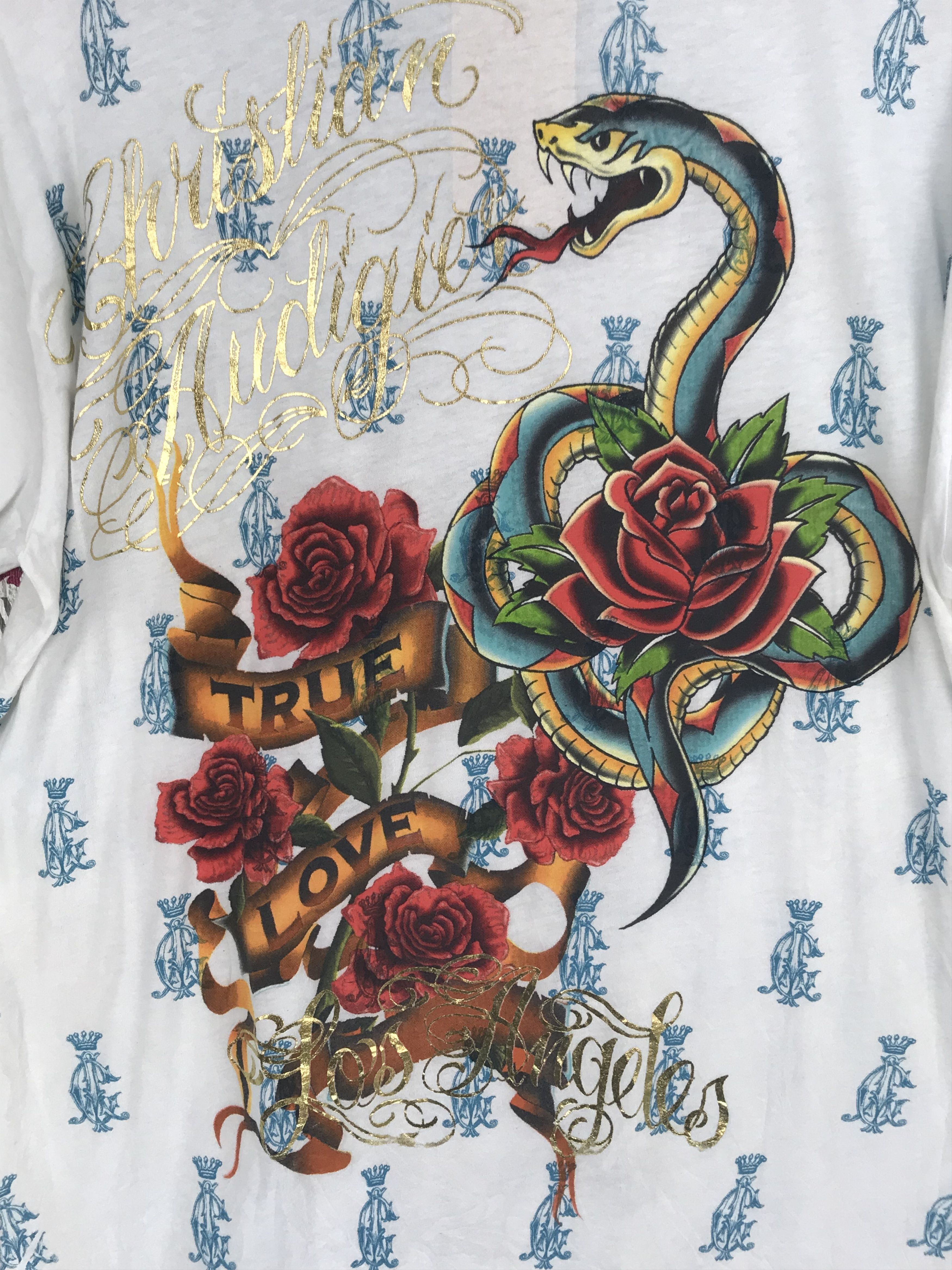 Ed Hardy Vintage Ed Hardy Christian Audigier True Love T-Shirt Size US XL / EU 56 / 4 - 3 Thumbnail
