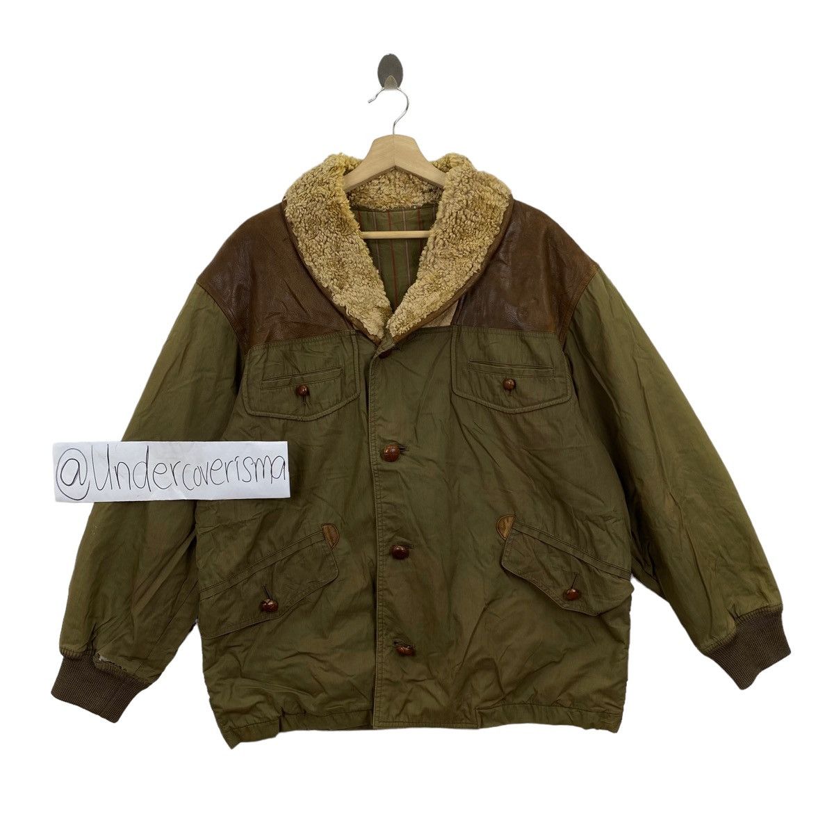 Other BORG Fur Collar Multi Pocket Button Up Oversize Bomber Size US XXL / EU 58 / 5 - 1 Thumbnail