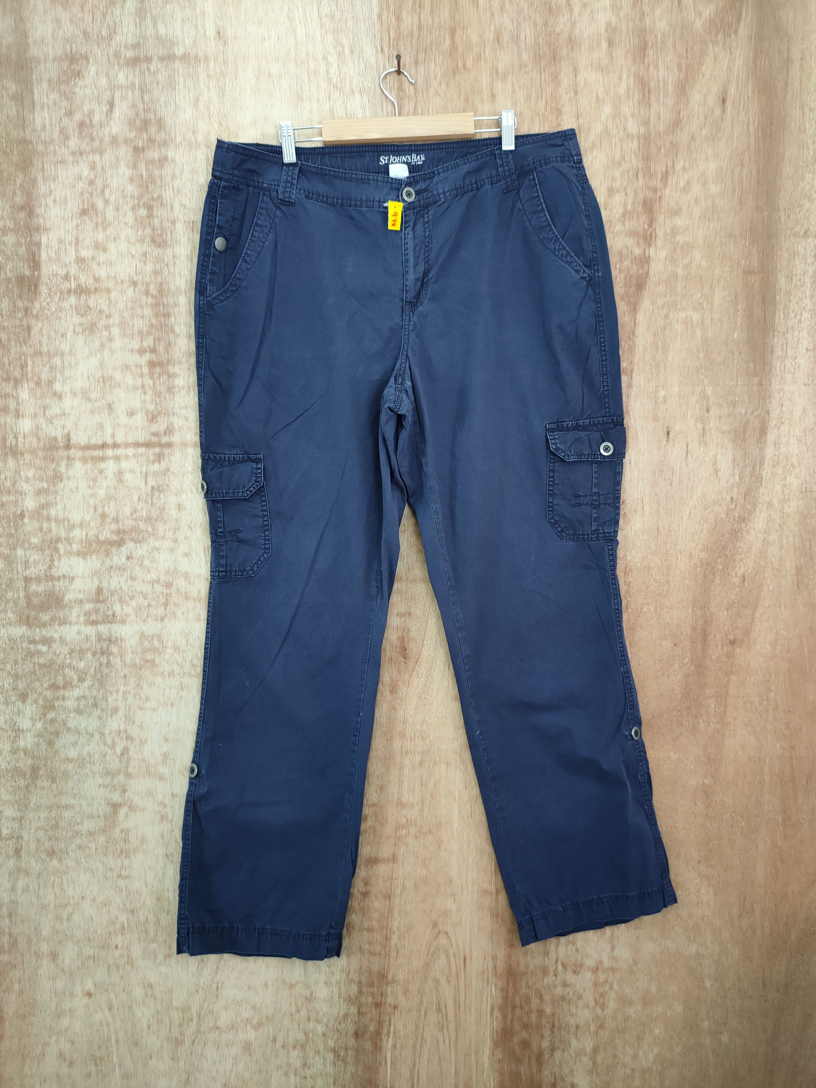 image of Vintage St John Bay Blue Multi Pocket Utility Cargo Pants 987, Men's (Size 36)