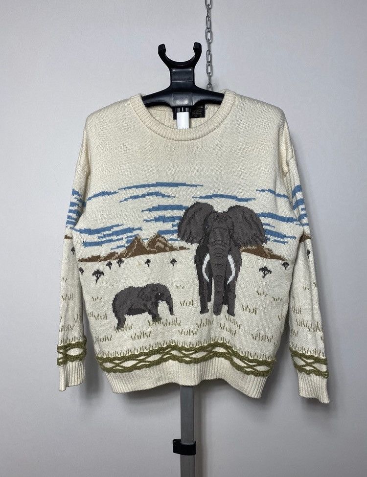 Other Vintage Simply Splendid interesting 3D elephant sweater knit Size US M / EU 48-50 / 2 - 1 Thumbnail