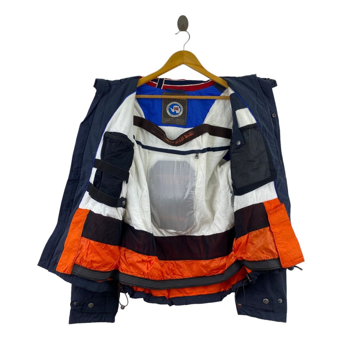 Napapijri Vintage NAPAPIJRI GEOGRAPHIC Embroiderd Logo Hooded Bomber Size US L / EU 52-54 / 3 - 4 Thumbnail