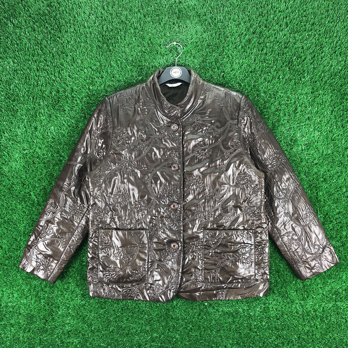 Japanese Brand Vintage 90's Nylon Jacket Women by K.M Trade Size L / US 10 / IT 46 - 1 Thumbnail