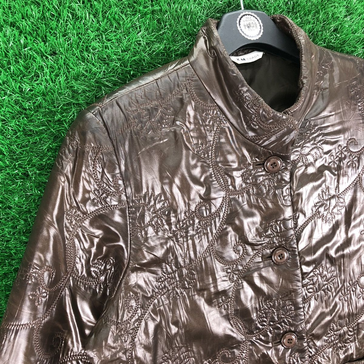 Japanese Brand Vintage 90's Nylon Jacket Women by K.M Trade Size L / US 10 / IT 46 - 2 Thumbnail