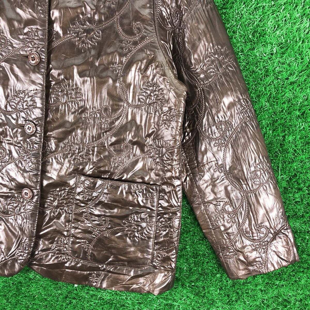 Japanese Brand Vintage 90's Nylon Jacket Women by K.M Trade Size L / US 10 / IT 46 - 3 Thumbnail