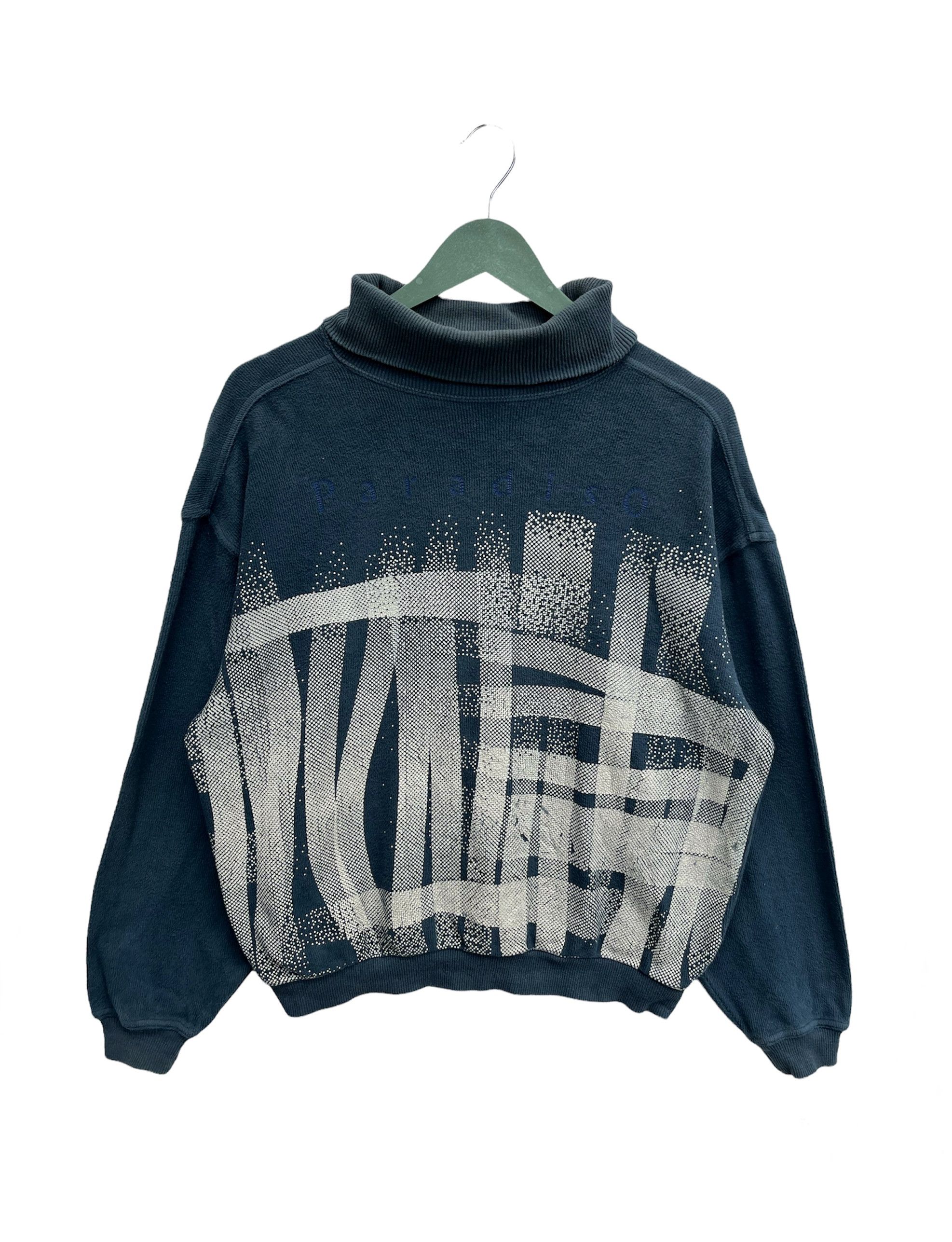 image of Vintage Turtleneck Paradiso Sweatshirt in Dark Blue, Men's (Size Medium)