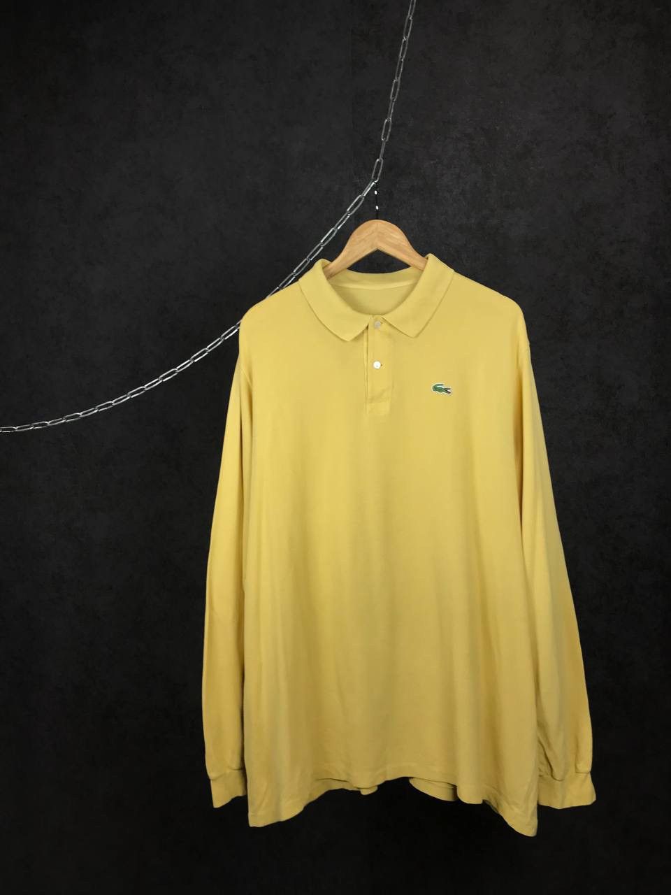 Lacoste Lacoste vintage luxury streetwear yellow polo longsleeve Size US XL / EU 56 / 4 - 1 Thumbnail