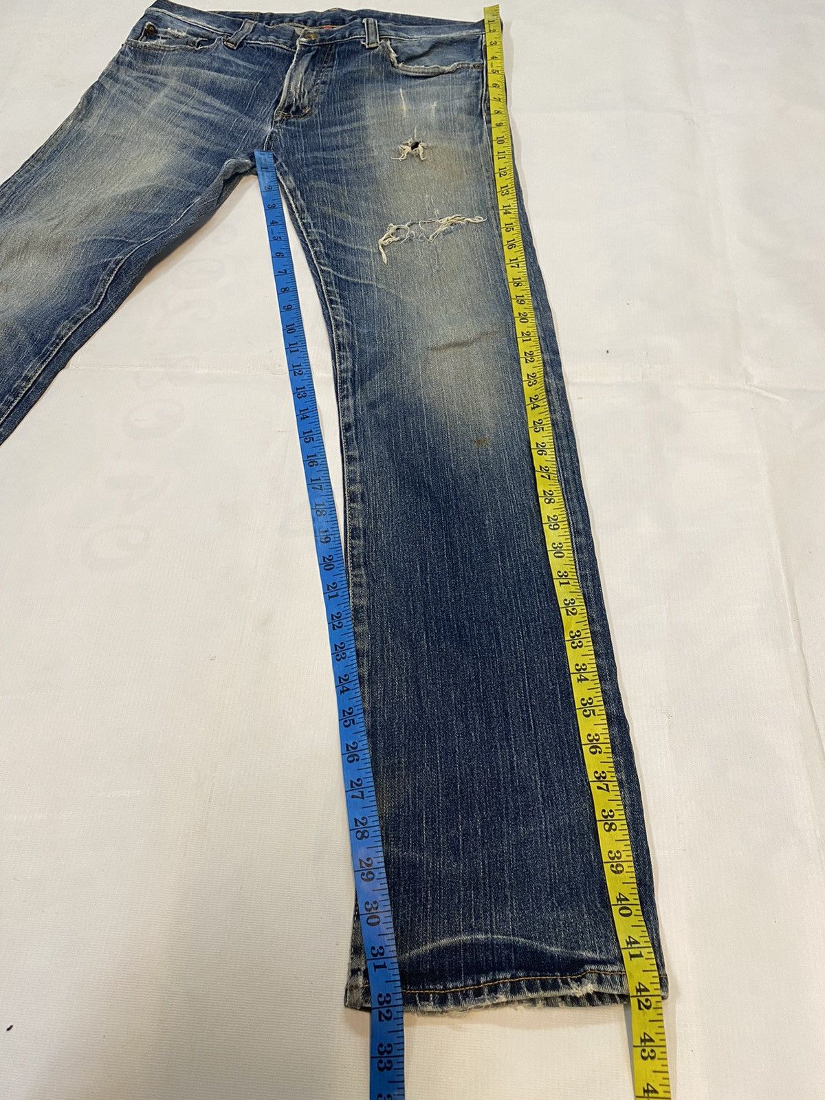Japanese Brand × Uniqlo Uniqlo Uj Distressed Denim Jeans Size US 33 - 18 Thumbnail