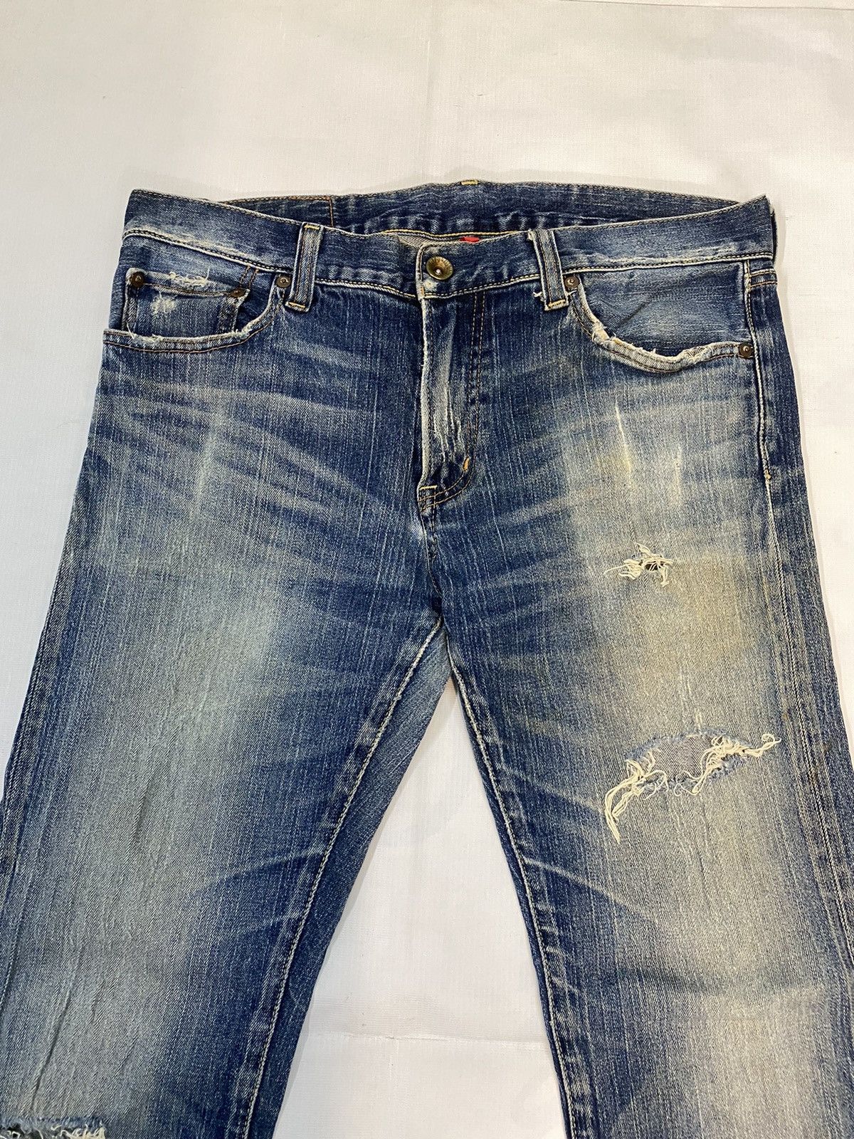 Japanese Brand × Uniqlo Uniqlo Uj Distressed Denim Jeans Size US 33 - 2 Thumbnail