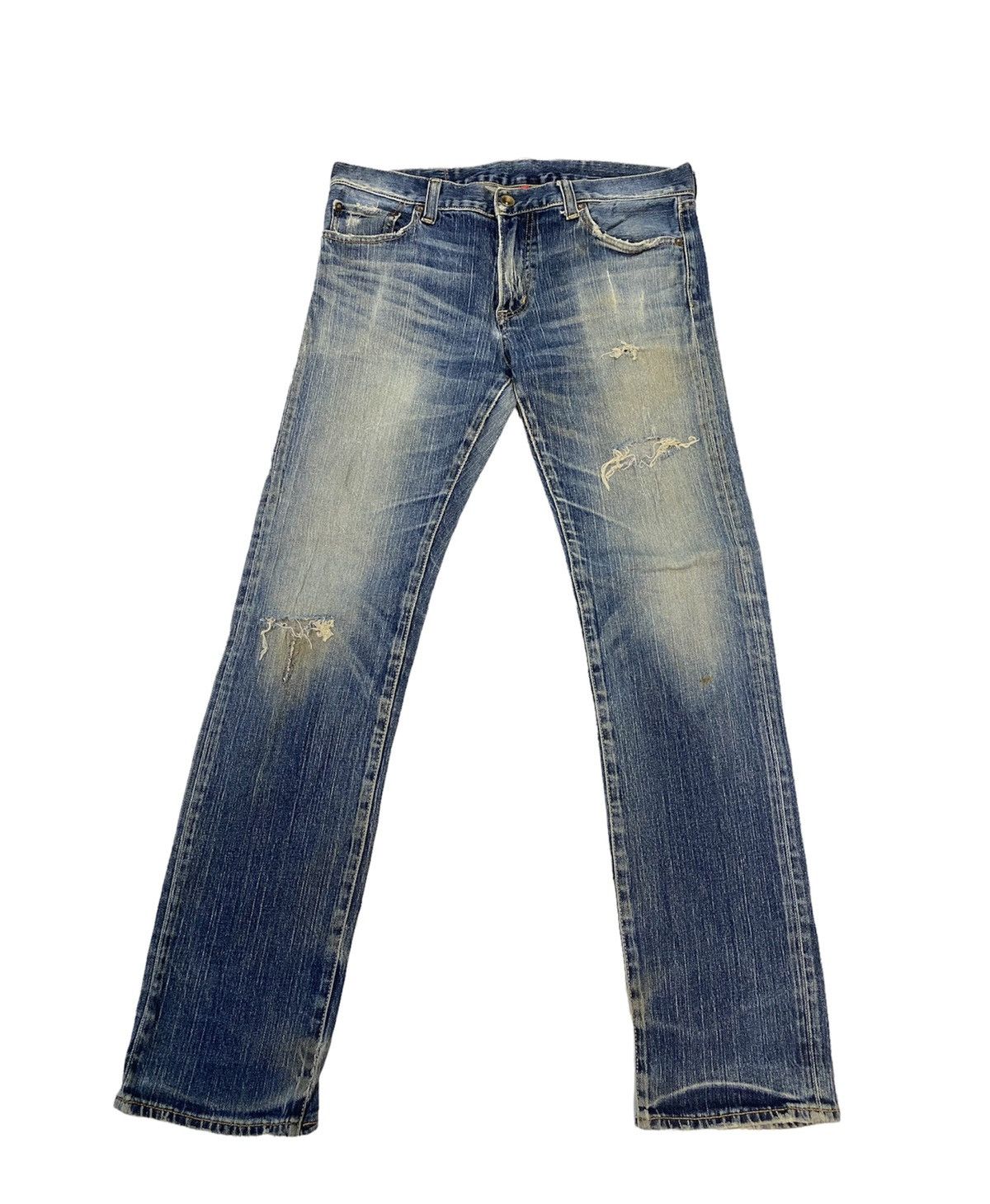 Japanese Brand × Uniqlo Uniqlo Uj Distressed Denim Jeans Size US 33 - 1 Thumbnail