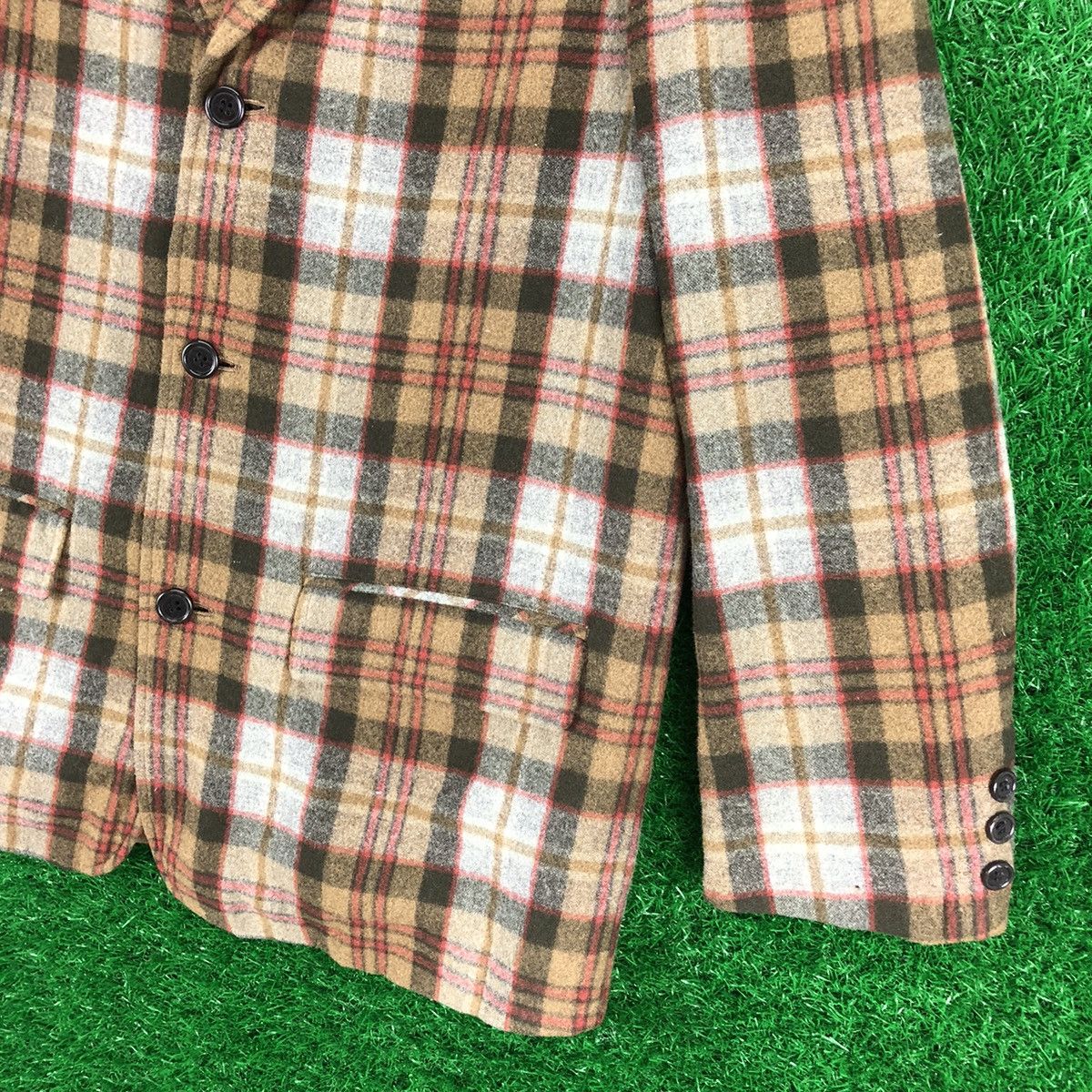 Japanese Brand Vintage 80's Wool Checkered Blazer Jacket by Pawder Japan Size US M / EU 48-50 / 2 - 3 Thumbnail