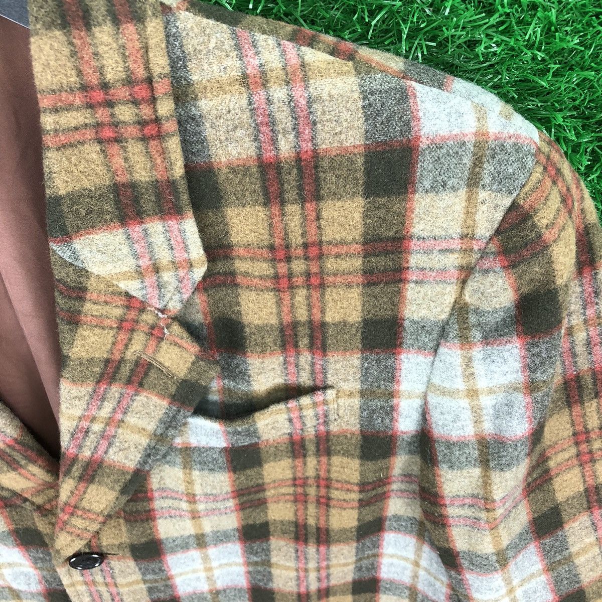 Japanese Brand Vintage 80's Wool Checkered Blazer Jacket by Pawder Japan Size US M / EU 48-50 / 2 - 8 Thumbnail