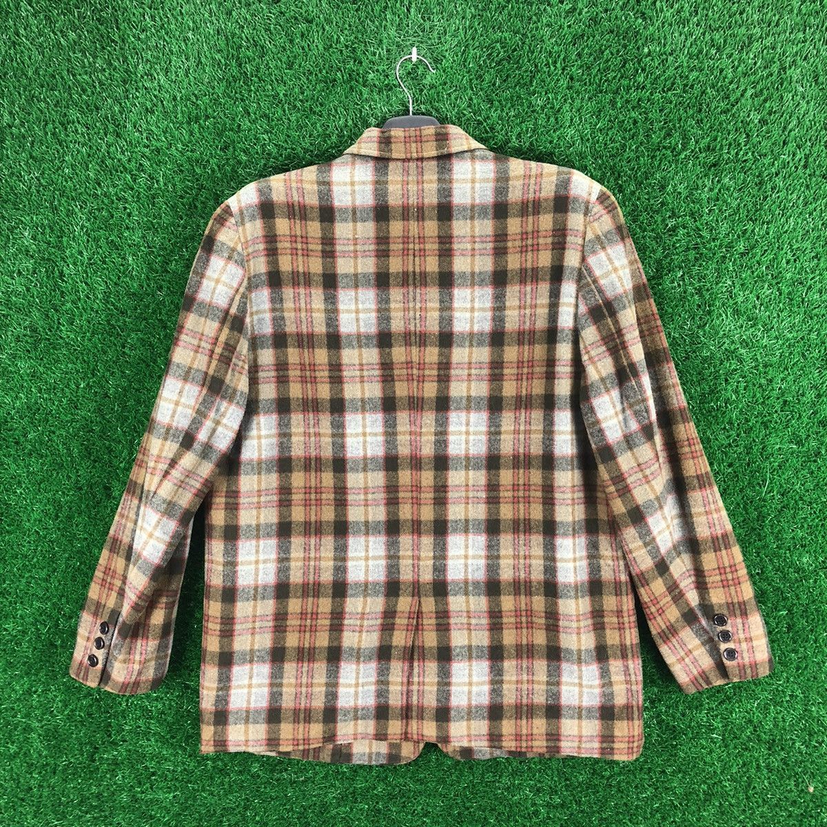 Japanese Brand Vintage 80's Wool Checkered Blazer Jacket by Pawder Japan Size US M / EU 48-50 / 2 - 4 Thumbnail