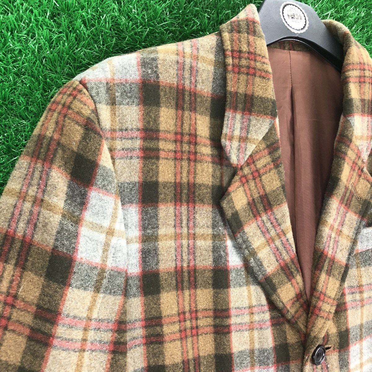 Japanese Brand Vintage 80's Wool Checkered Blazer Jacket by Pawder Japan Size US M / EU 48-50 / 2 - 2 Thumbnail