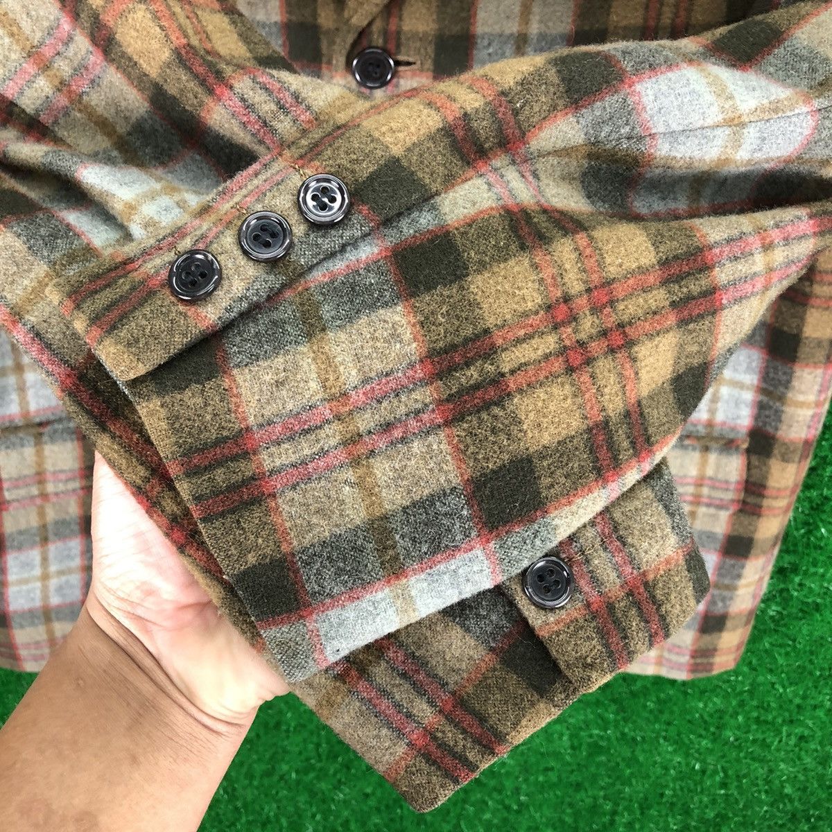 Japanese Brand Vintage 80's Wool Checkered Blazer Jacket by Pawder Japan Size US M / EU 48-50 / 2 - 13 Thumbnail