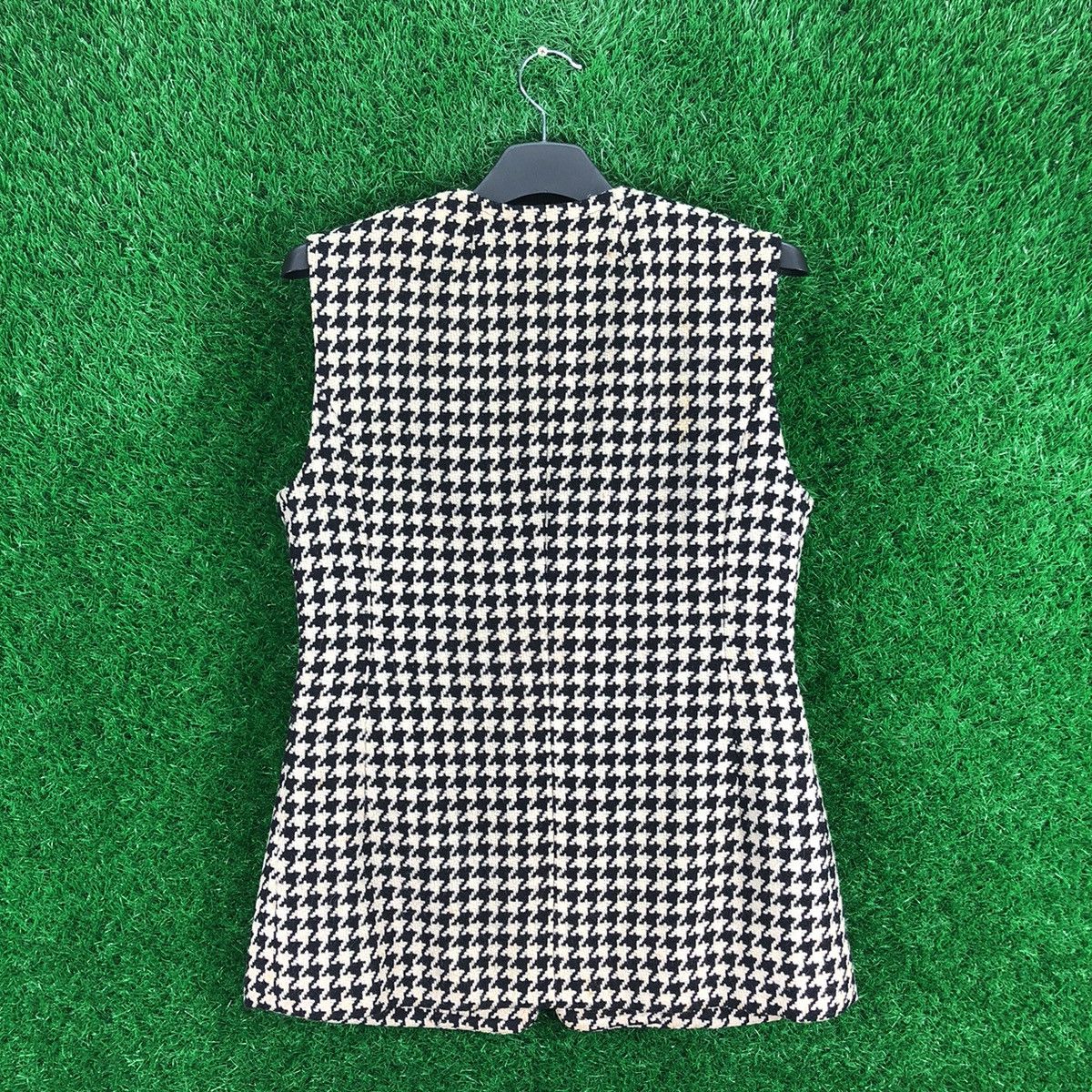 Japanese Brand Vintage 80's Wool Houndstooth Jacket Sleevless Women Size XS / US 0-2 / IT 36-38 - 5 Thumbnail