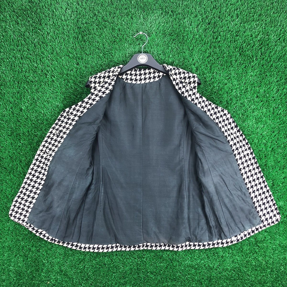 Japanese Brand Vintage 80's Wool Houndstooth Jacket Sleevless Women Size XS / US 0-2 / IT 36-38 - 8 Thumbnail