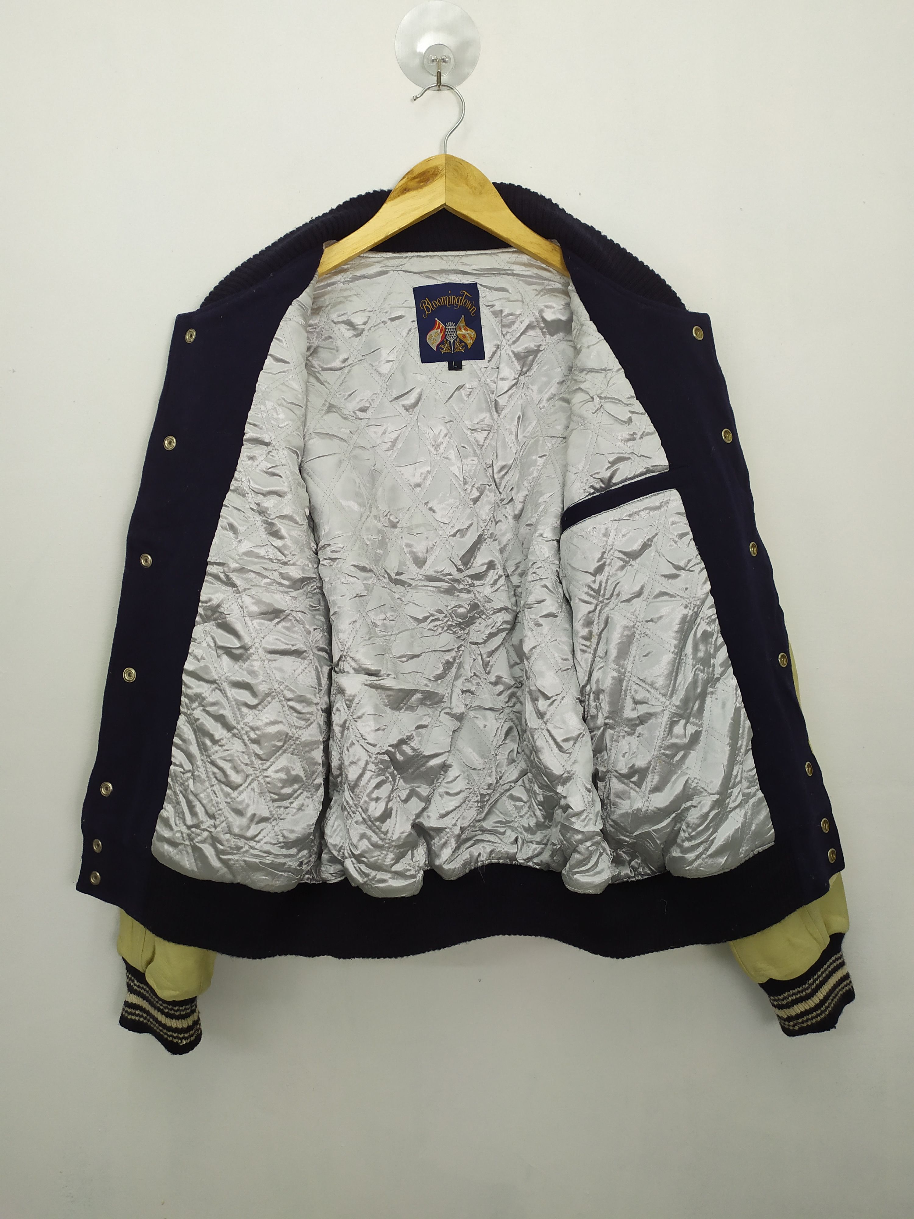 Vintage BLOOMING TOWN WOOL VARSITY JACKET LEATHER SLEEVE Size US L / EU 52-54 / 3 - 12 Thumbnail
