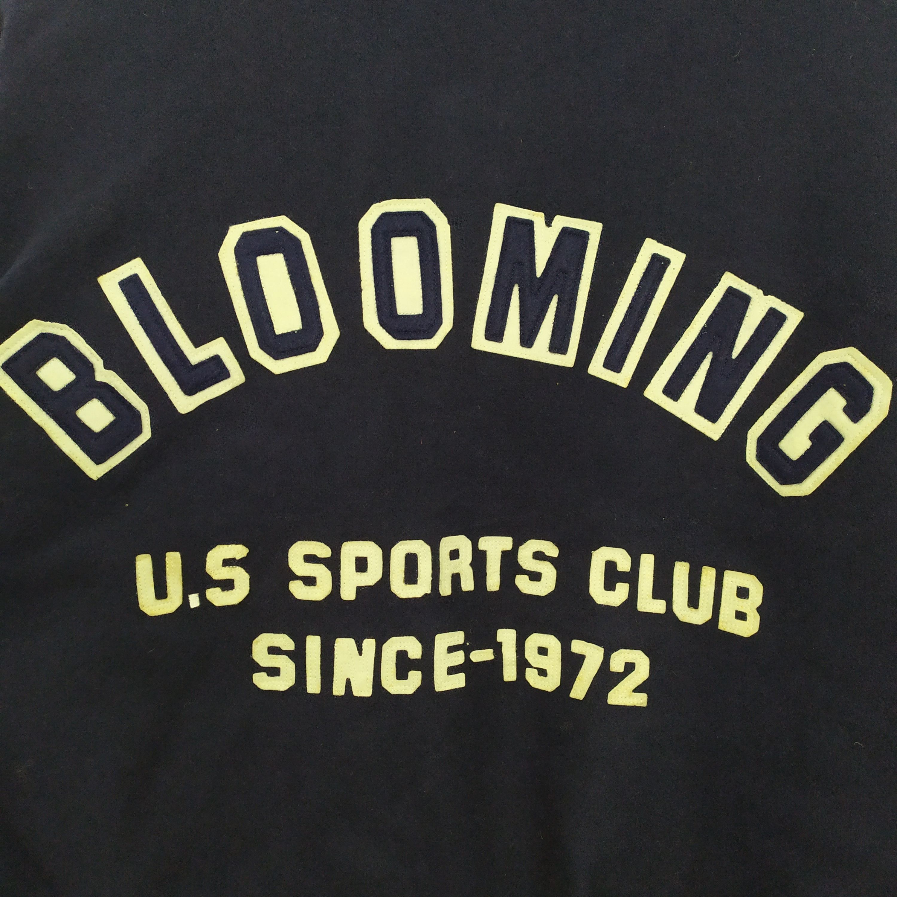 Vintage BLOOMING TOWN WOOL VARSITY JACKET LEATHER SLEEVE Size US L / EU 52-54 / 3 - 11 Thumbnail