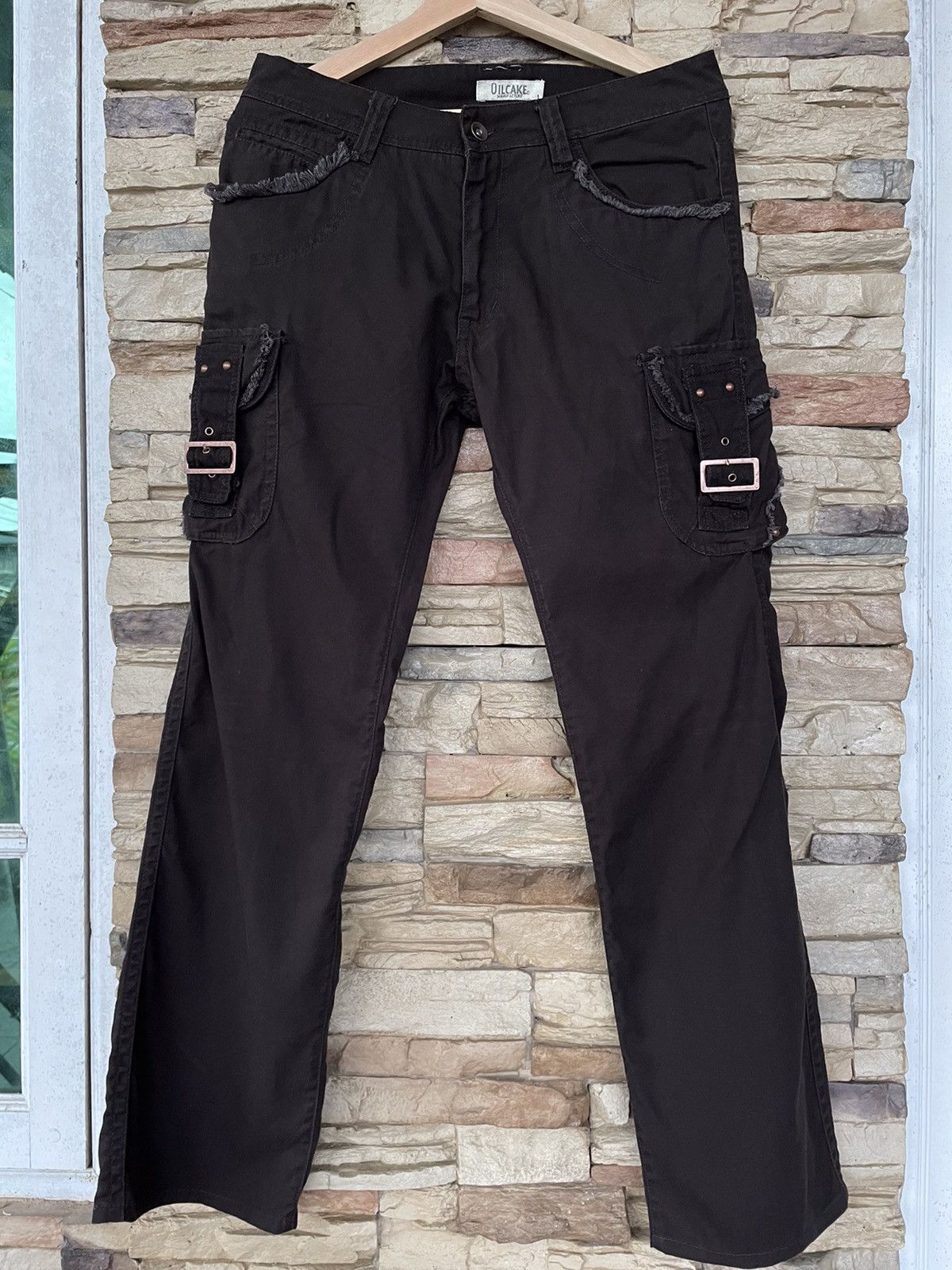 Vintage Vintage Oilcake Flared Cargo Pants Size US 33 - 1 Thumbnail