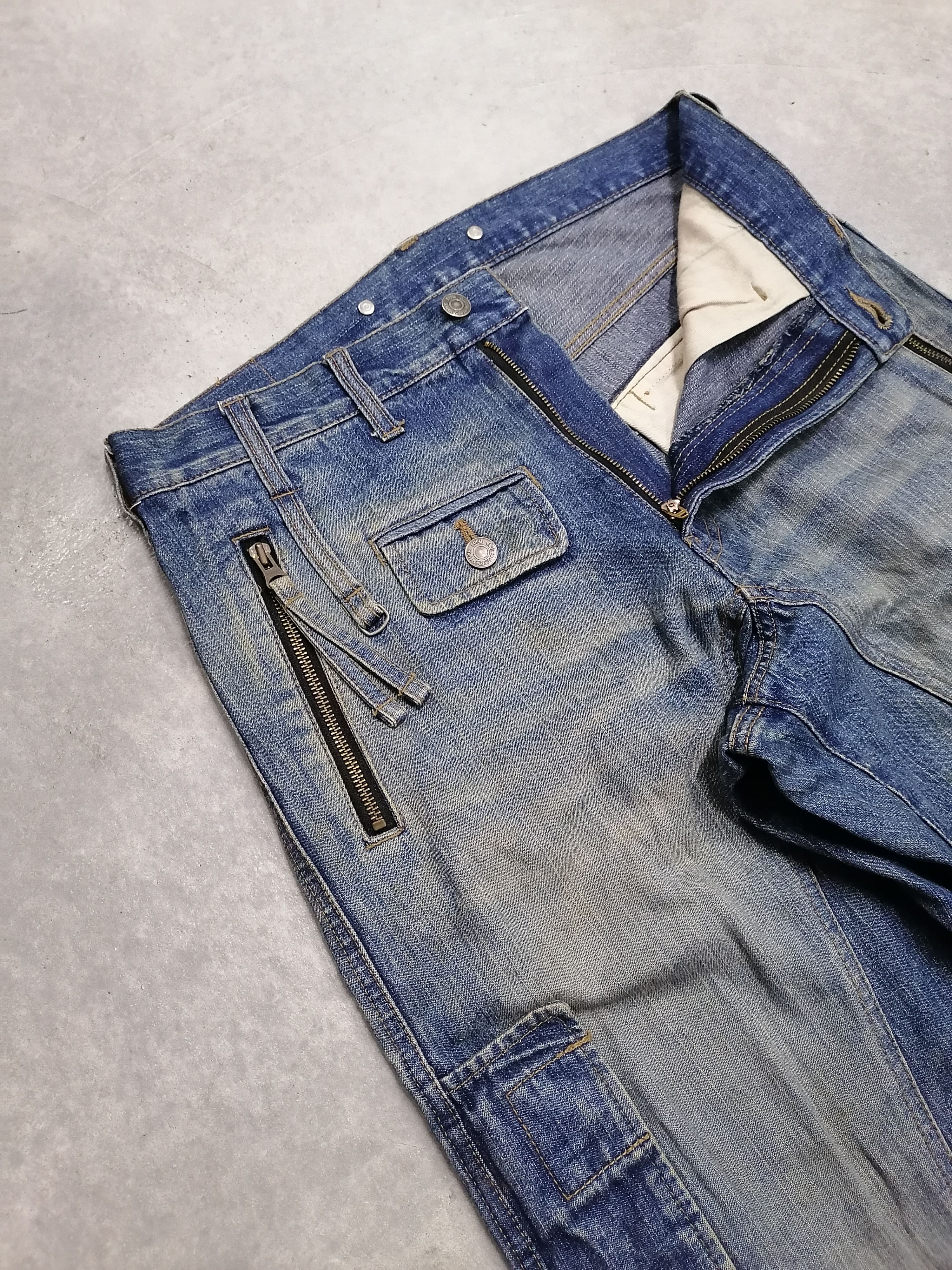 Japanese Brand × PPFM 🔥Multipocket Ppfm Tactical Parachute Denim Jeans⚡⚡⚡ Size US 31 - 7 Thumbnail
