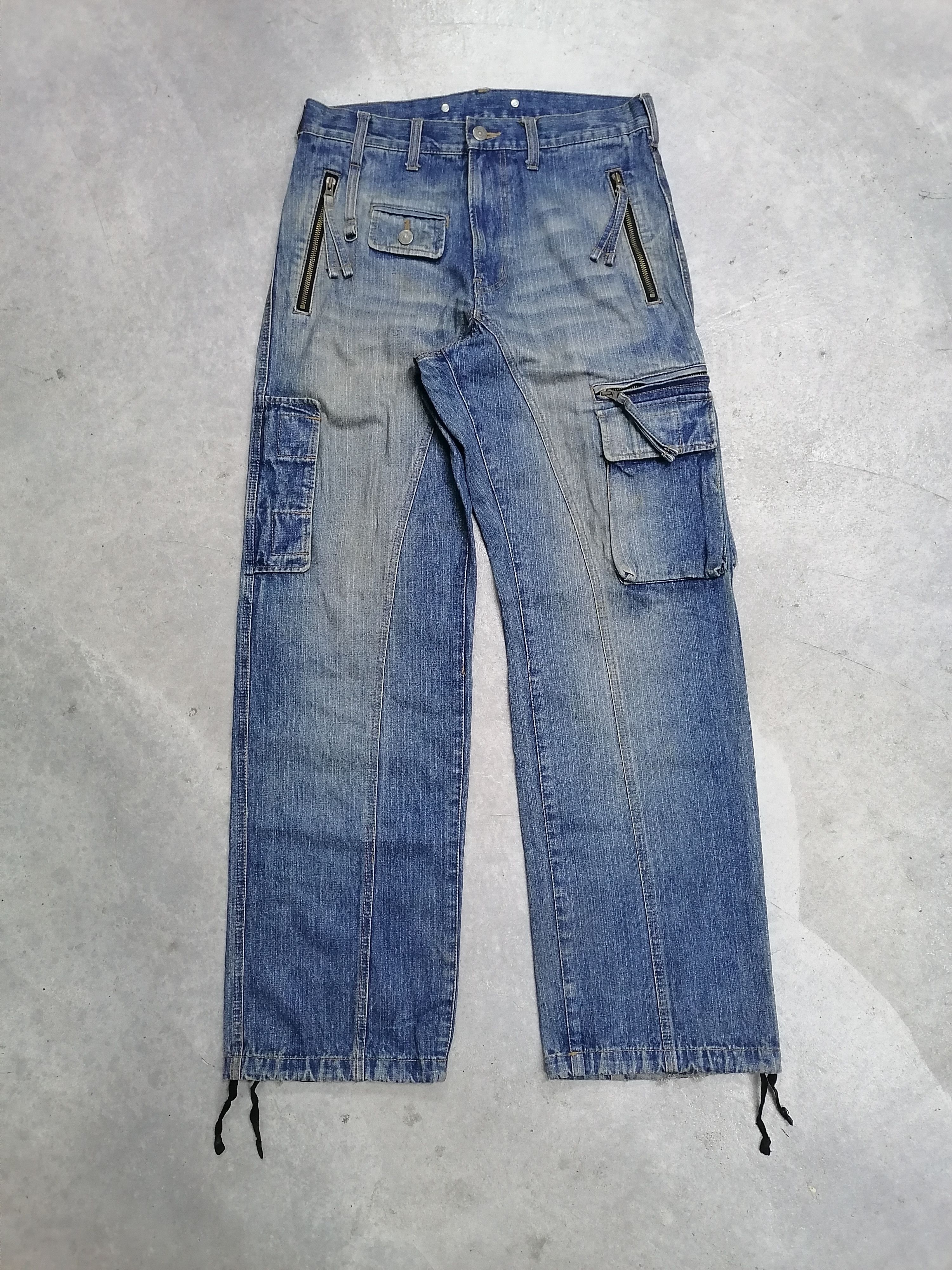 Japanese Brand × PPFM 🔥Multipocket Ppfm Tactical Parachute Denim Jeans⚡⚡⚡ Size US 31 - 2 Thumbnail