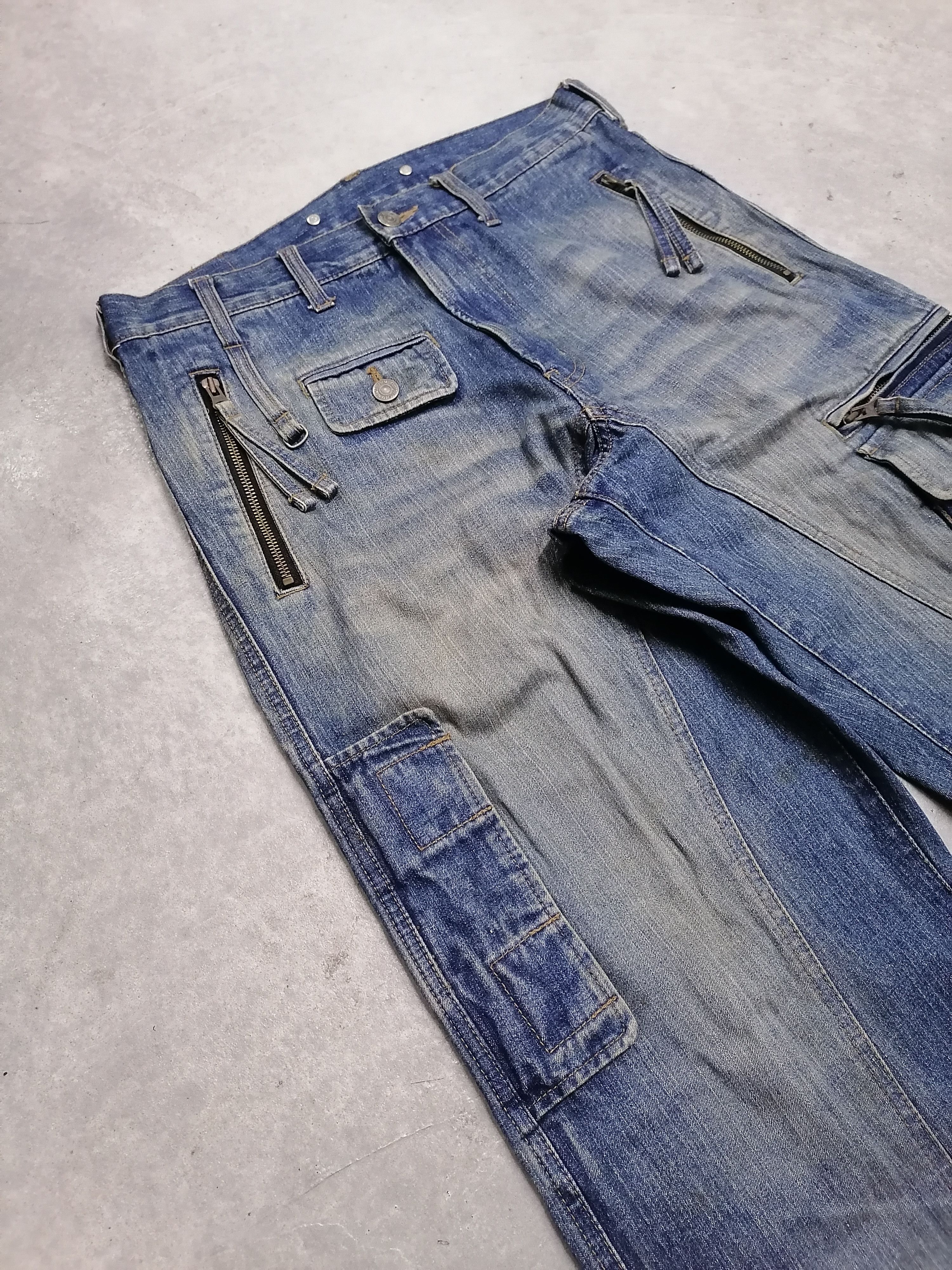 Japanese Brand × PPFM 🔥Multipocket Ppfm Tactical Parachute Denim Jeans⚡⚡⚡ Size US 31 - 5 Thumbnail