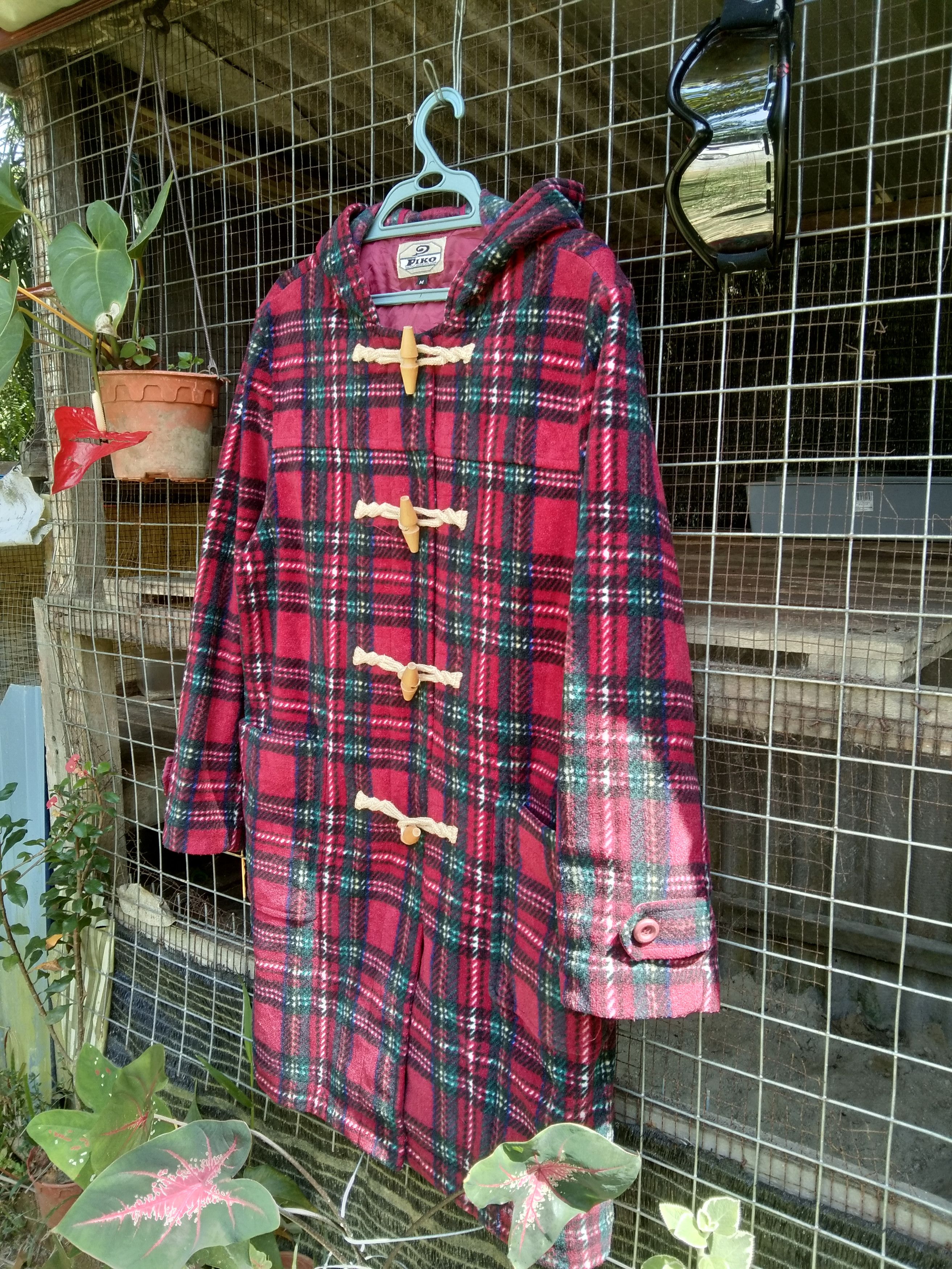 Japanese Brand VINTAGE PIKO PLAID DUFFLE COAT Size US M / EU 48-50 / 2 - 3 Thumbnail
