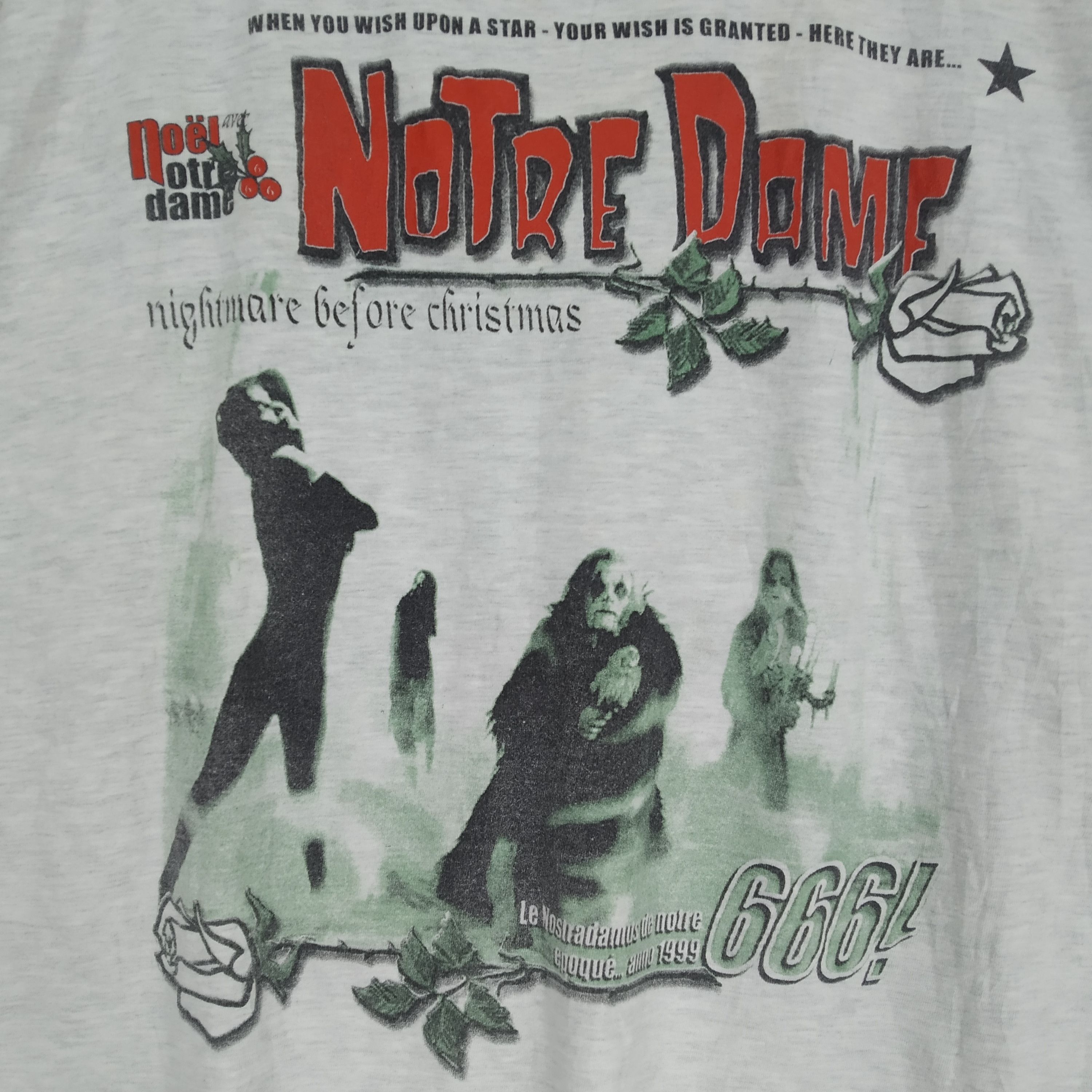Band Tees Vintage 90s Notre Dame Nightmare Before Christmas Album Rock Size US L / EU 52-54 / 3 - 6 Thumbnail