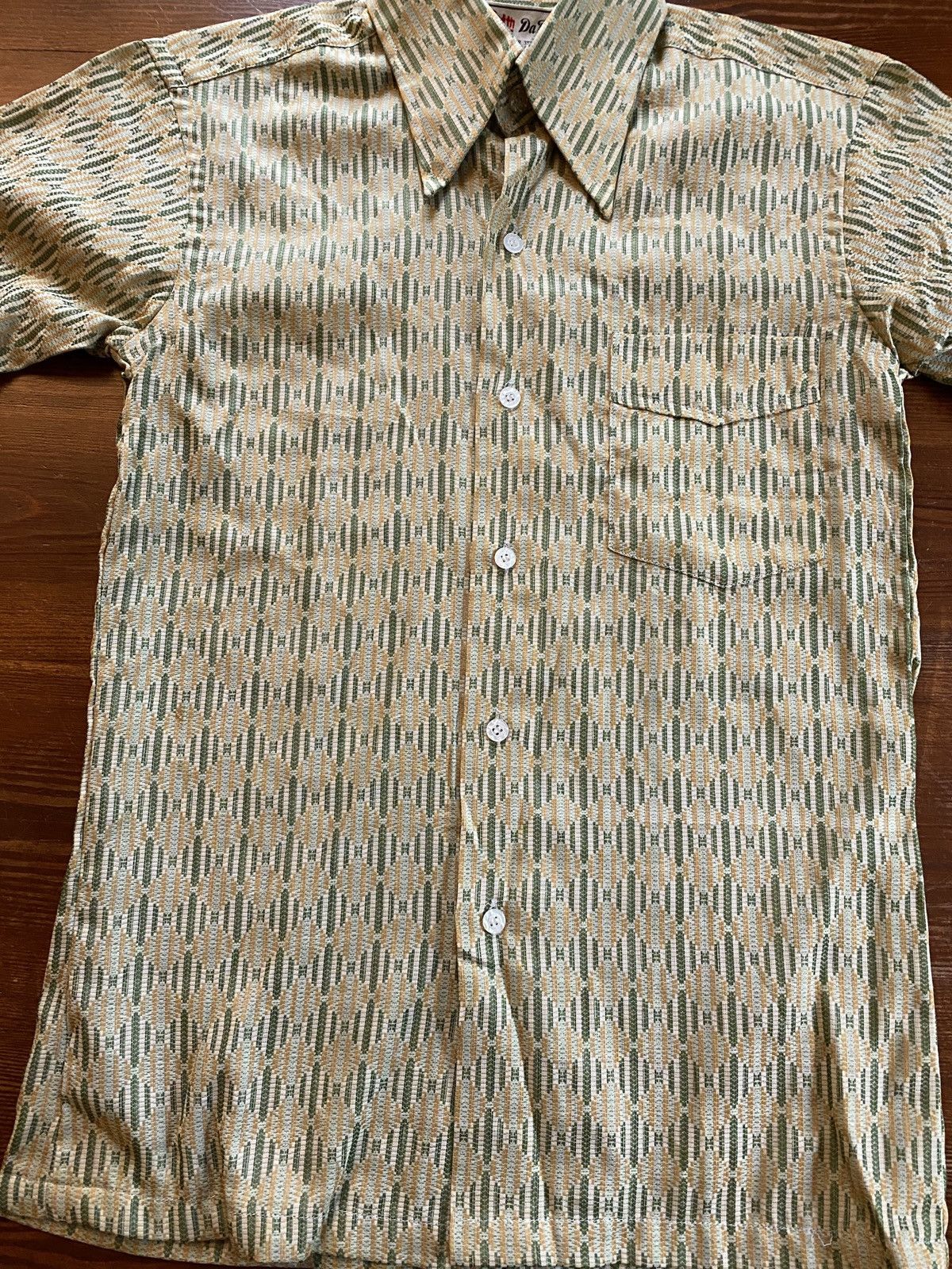 Retrofit Vintage 60’s Da Di Woven Style Poly Blend Button Up Size US XXS / EU 40 - 3 Thumbnail
