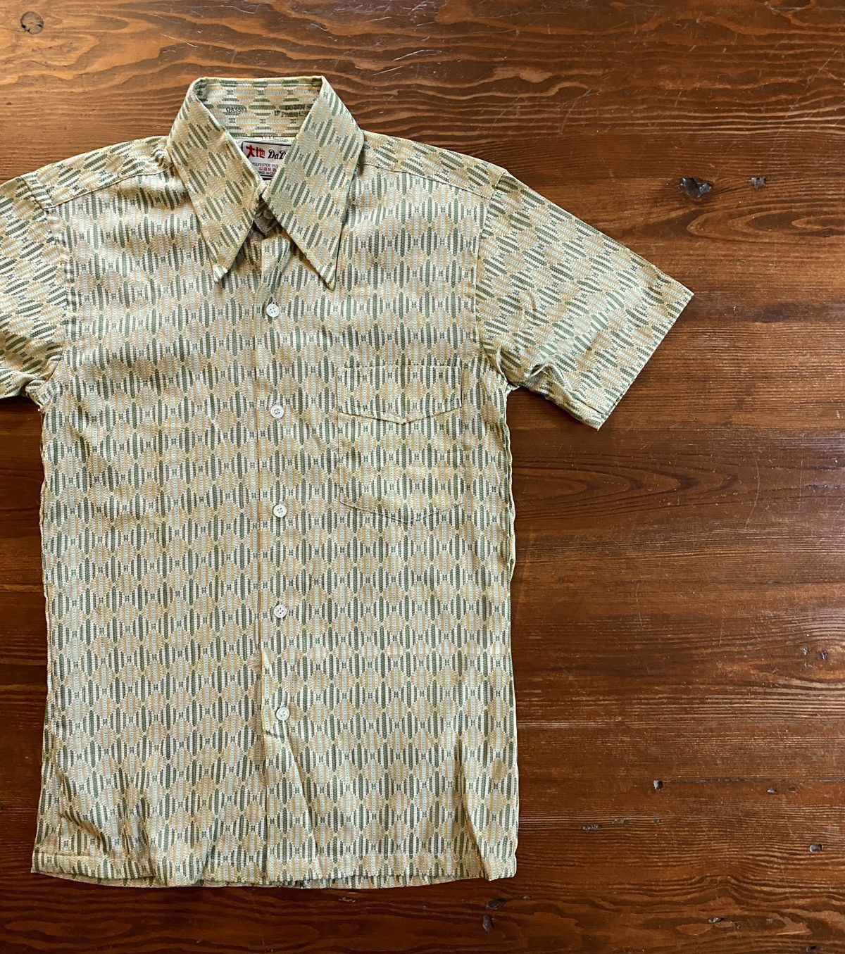 Retrofit Vintage 60’s Da Di Woven Style Poly Blend Button Up Size US XXS / EU 40 - 1 Thumbnail